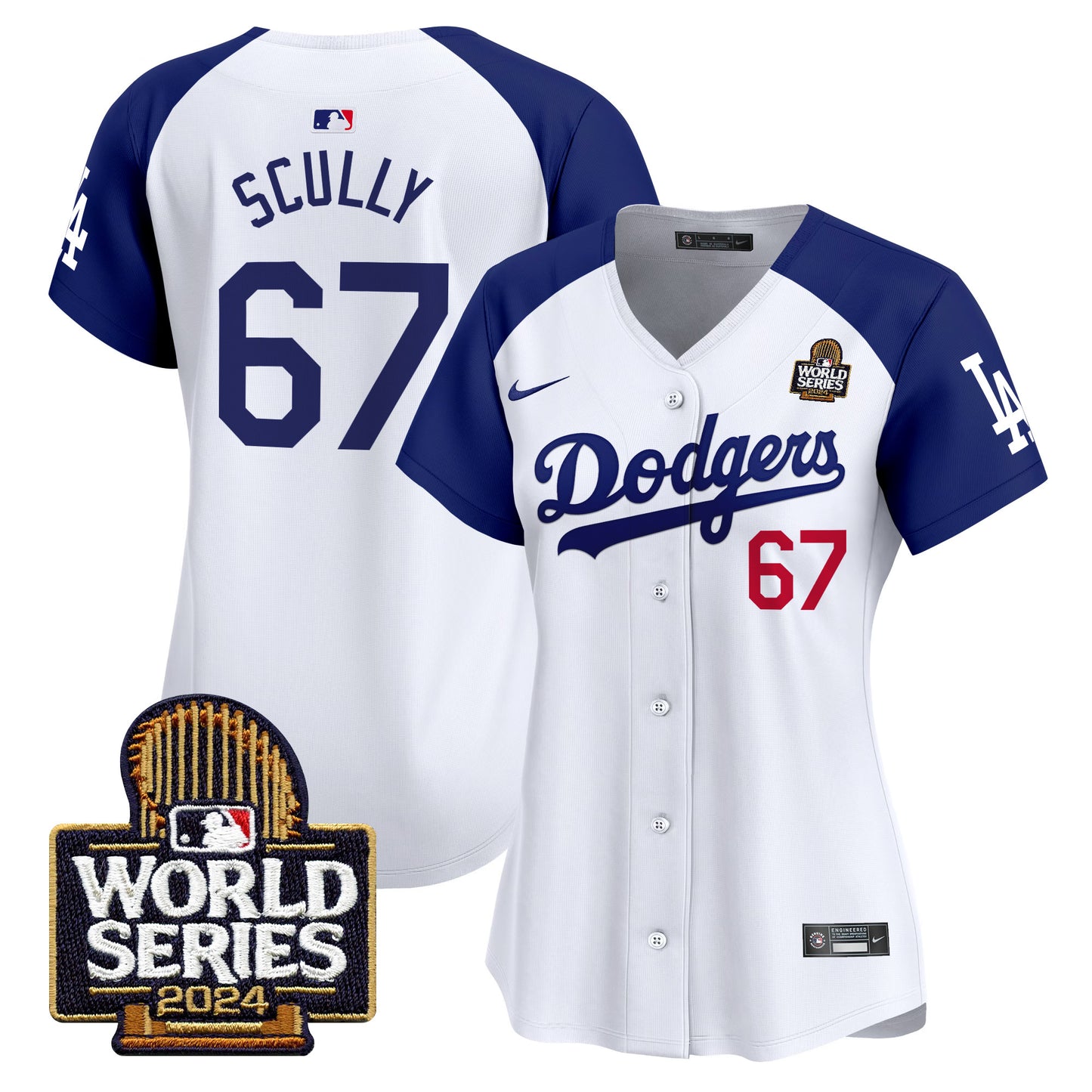 Women's Dodgers 2024 World Series Vapor Premier Limited Jersey V2 - All Stitched