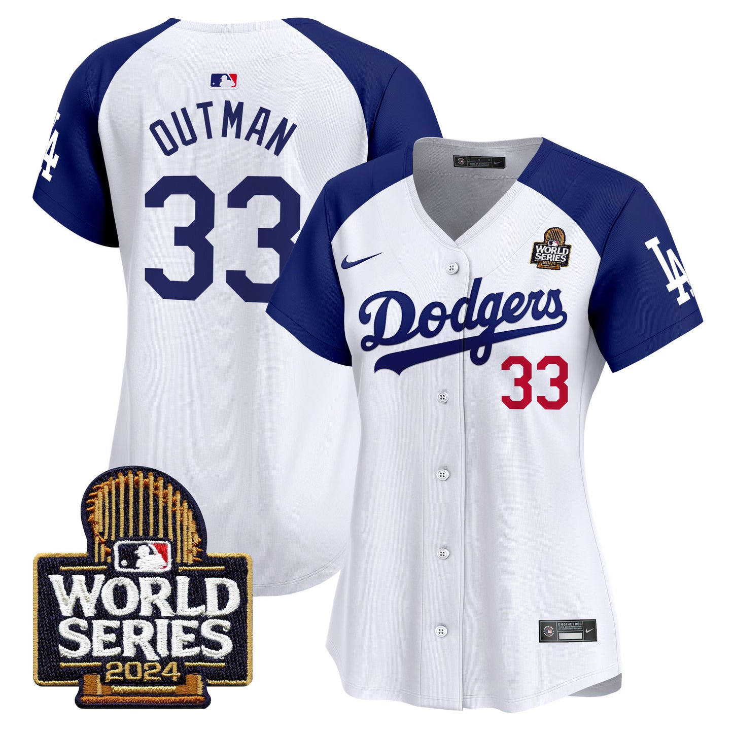 Women's Dodgers 2024 World Series Vapor Premier Limited Jersey V2 - All Stitched