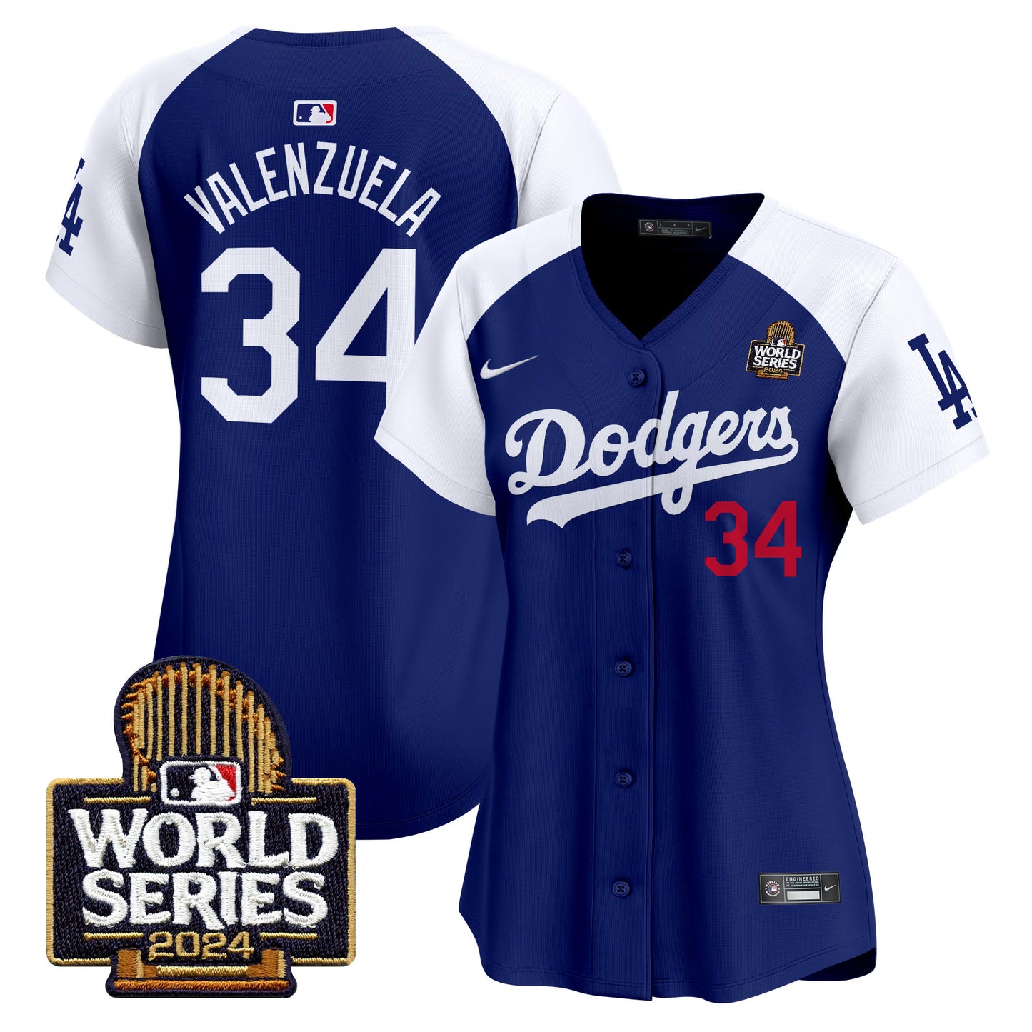 Women's Dodgers 2024 World Series Vapor Premier Limited Jersey V2 - All Stitched