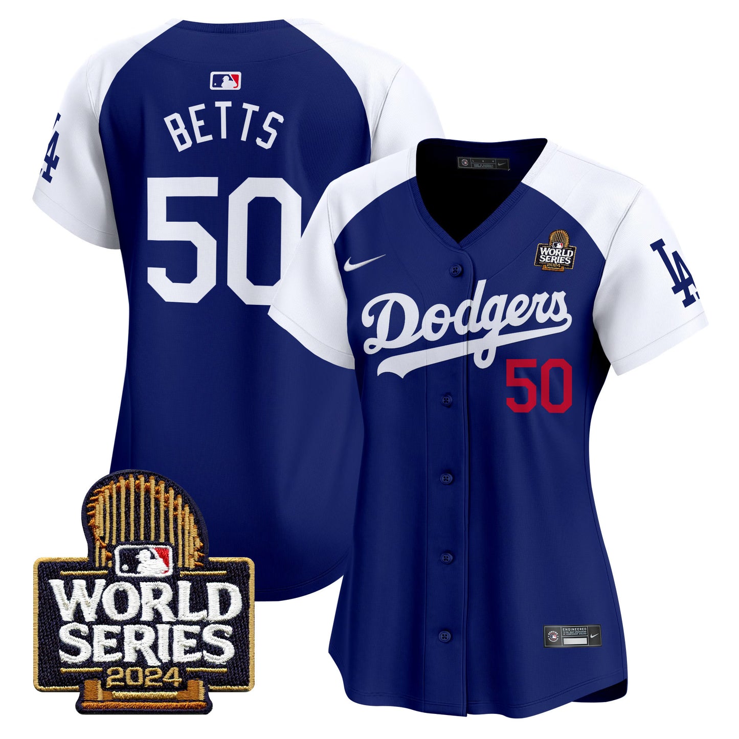 Women's Dodgers 2024 World Series Vapor Premier Limited Jersey V2 - All Stitched