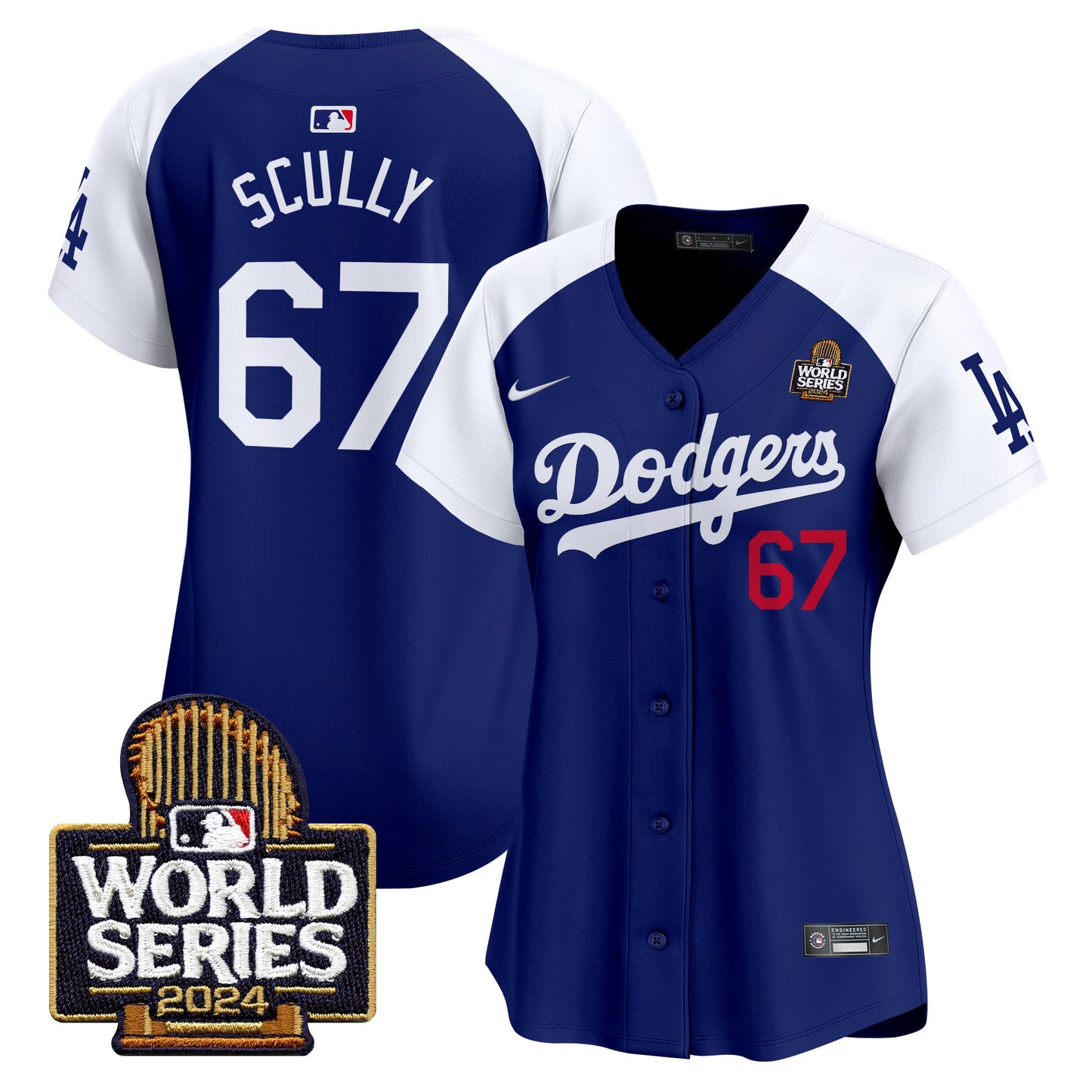 Women's Dodgers 2024 World Series Vapor Premier Limited Jersey V2 - All Stitched