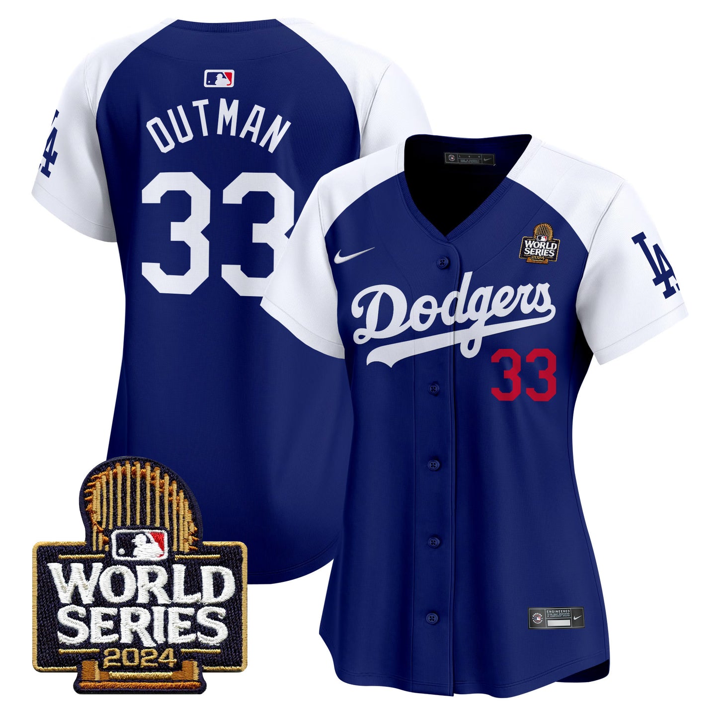 Women's Dodgers 2024 World Series Vapor Premier Limited Jersey V2 - All Stitched