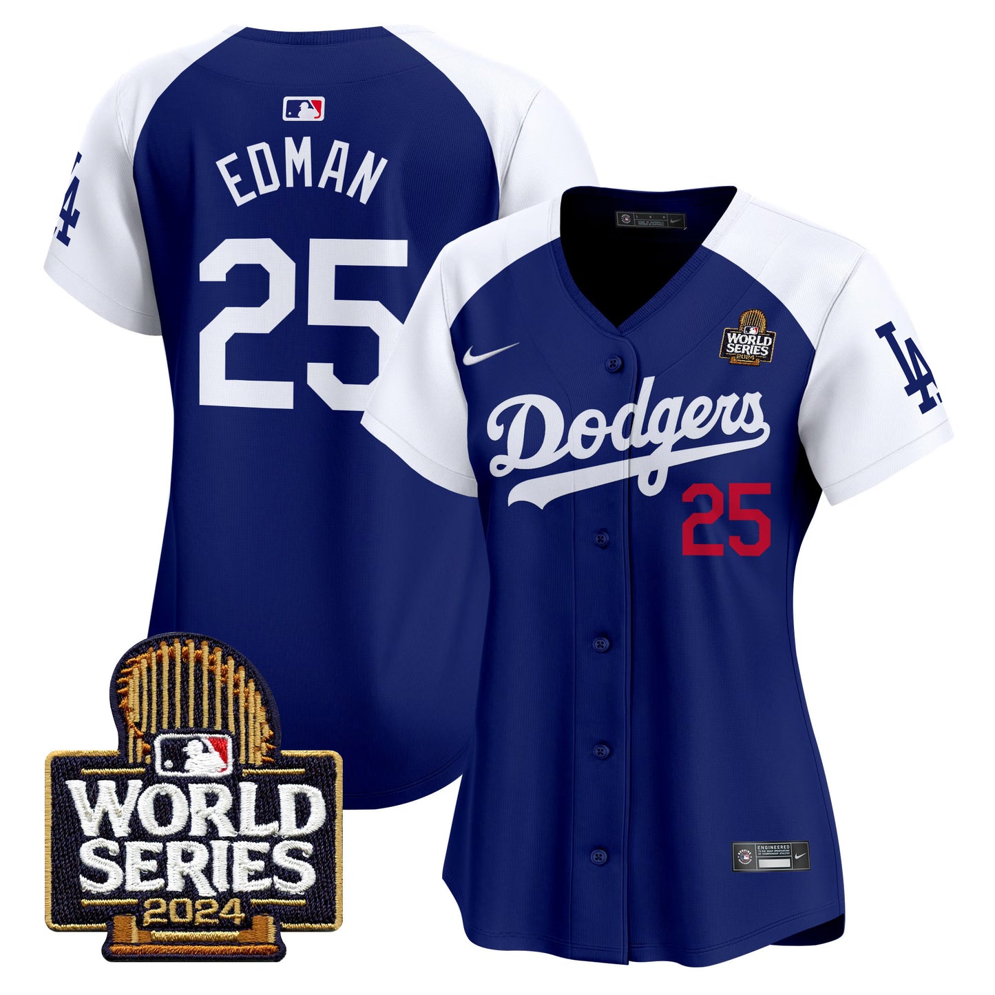 Women's Dodgers 2024 World Series Vapor Premier Limited Jersey V2 - All Stitched