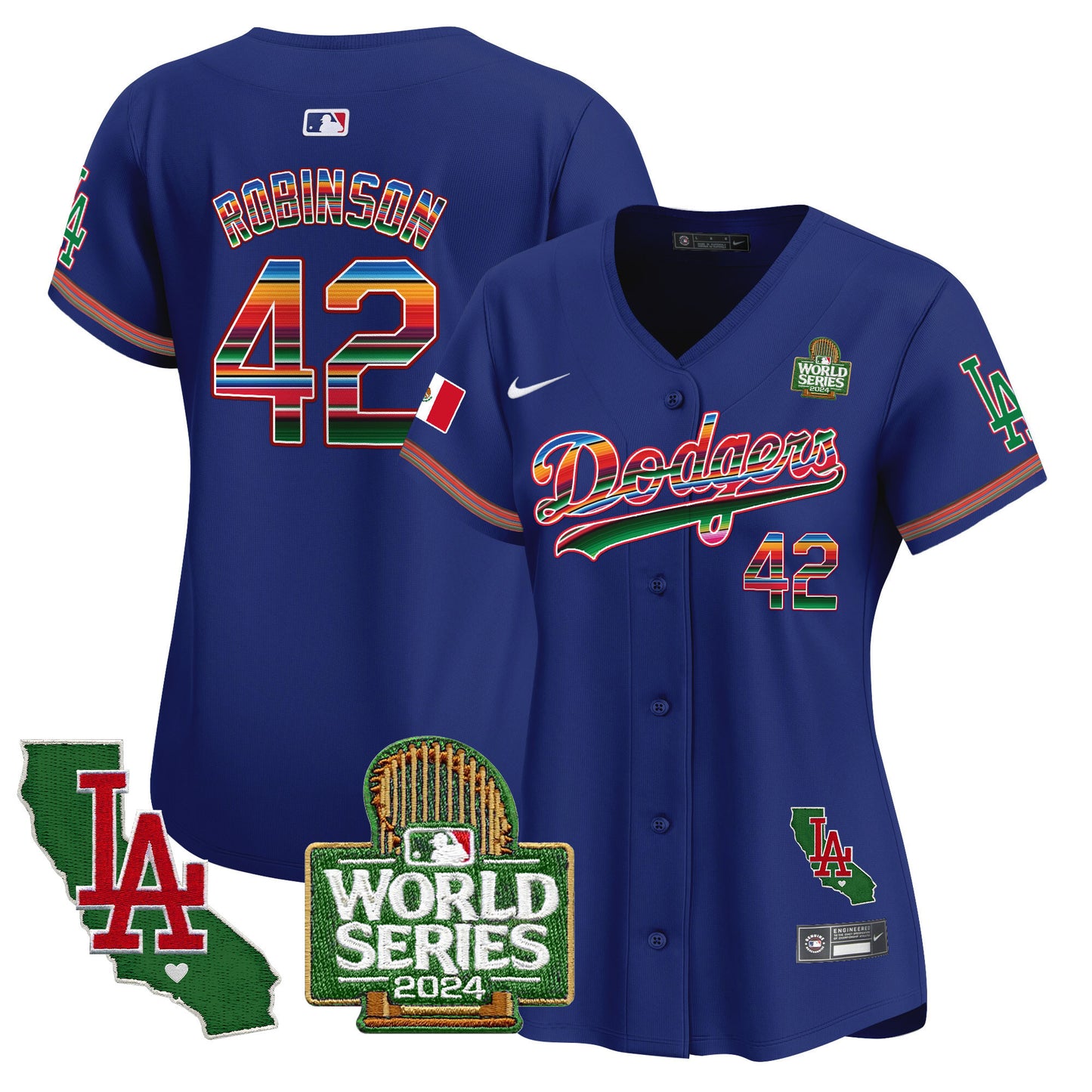 Women's Dodgers Mexico 2024 World Series Vapor Premier Limited Jersey V2 - All Stitched