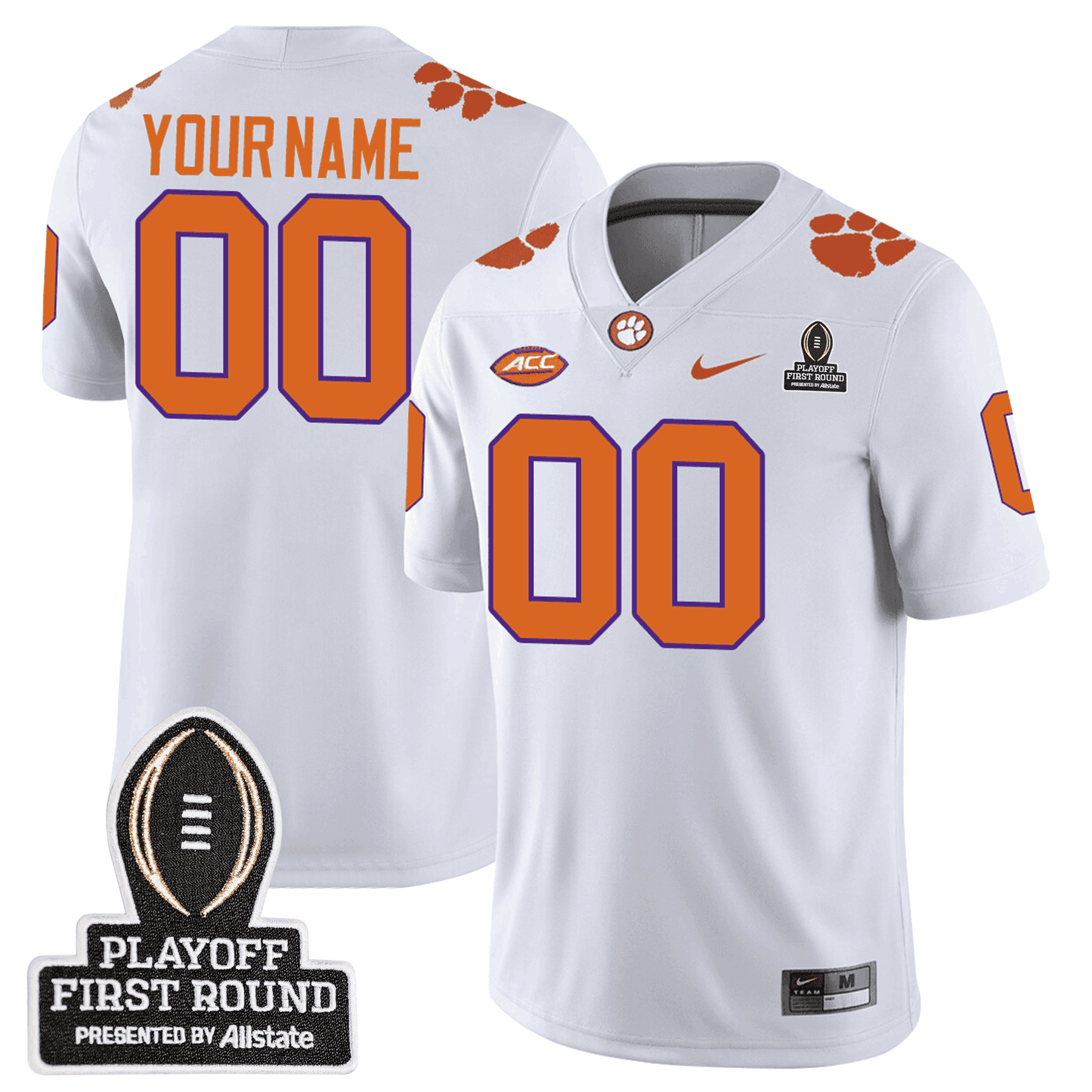Custom Clemson Tigers 24/25 Jersey - CFP First Round Patch - All Stitched