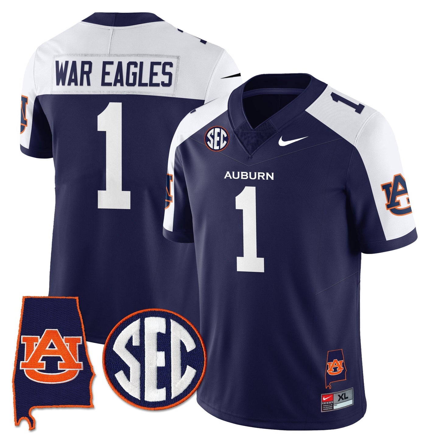 Auburn Tigers Alabama Patch Vapor Limited Jersey - All Stitched
