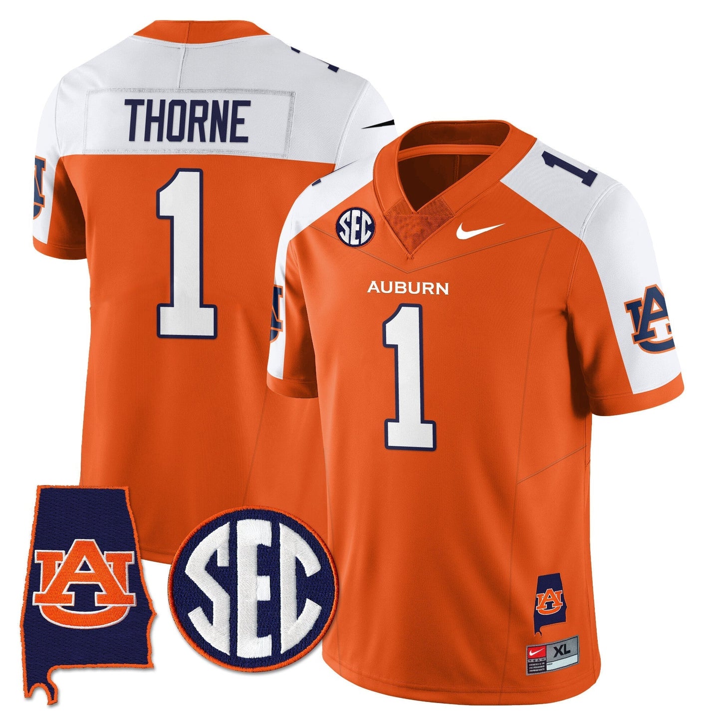 Auburn Tigers Alabama Patch Vapor Limited Jersey - All Stitched