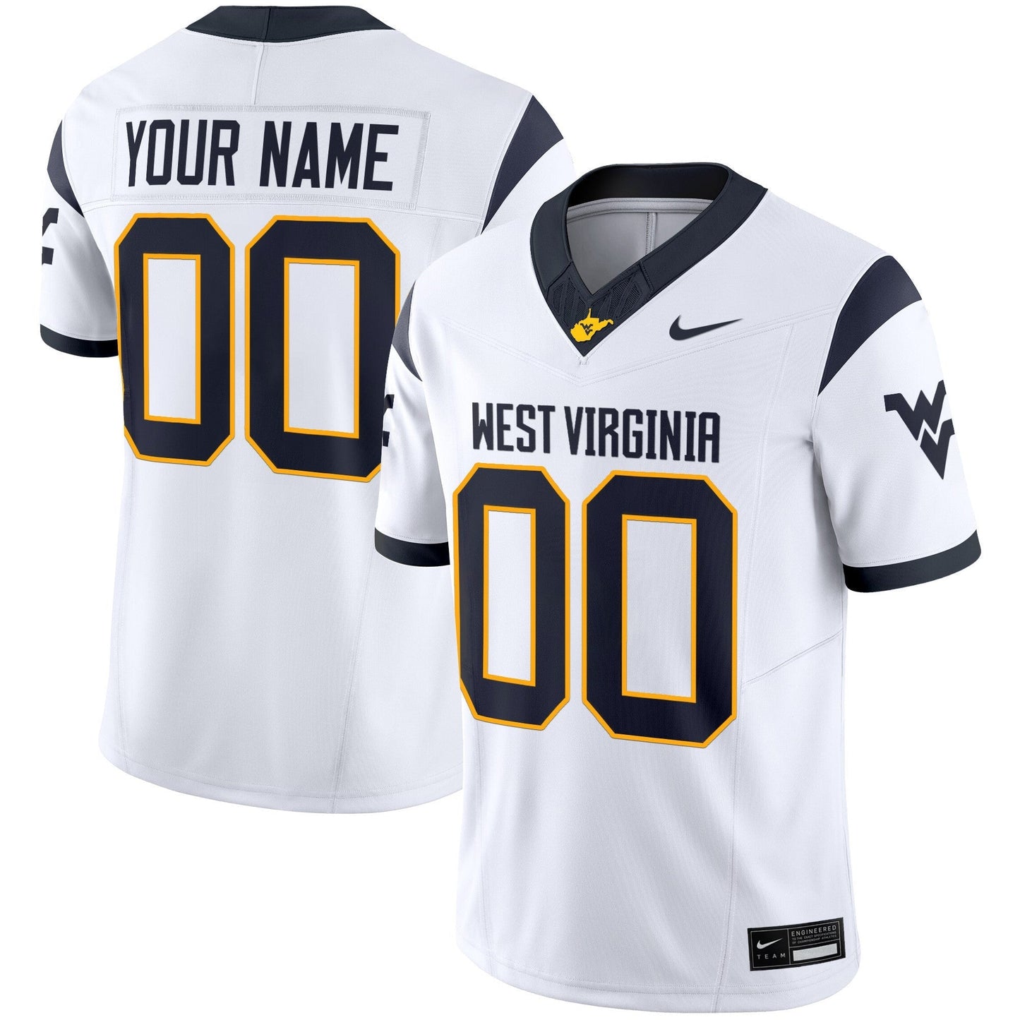 West Virginia Mountaineers 2025 Vapor Limited Custom Jersey - All Stitched