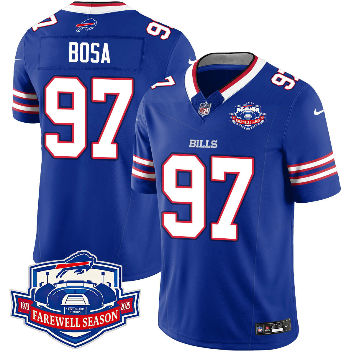 Buffalo Bills 2025 Jersey All Stitched - Farewell to Highmark Stadium