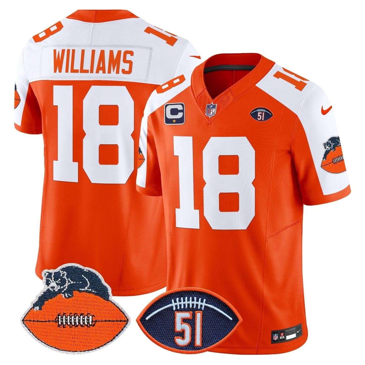 Chicago Bears Dick Butkus Patch Throwback Vapor Limited Jersey - All Stitched