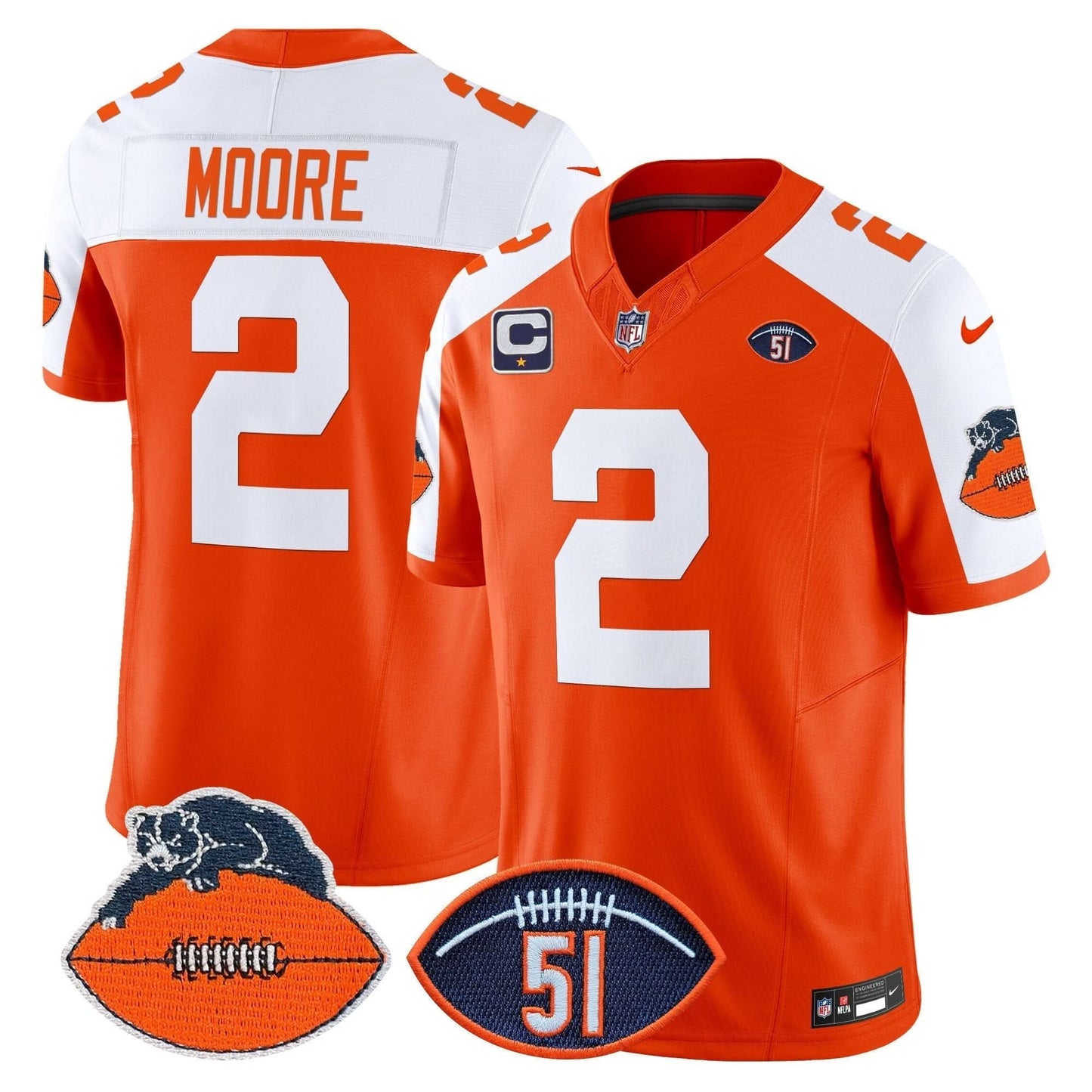 Chicago Bears Dick Butkus Patch Throwback Vapor Limited Jersey - All Stitched