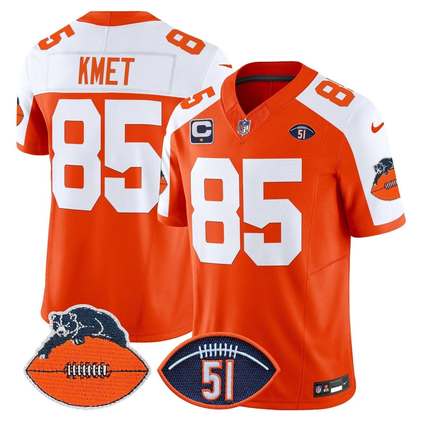 Chicago Bears Dick Butkus Patch Throwback Vapor Limited Jersey - All Stitched