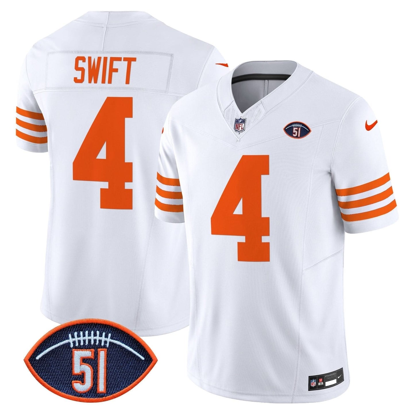 Chicago Bears Dick Butkus Patch Throwback Vapor Limited Jersey - All Stitched