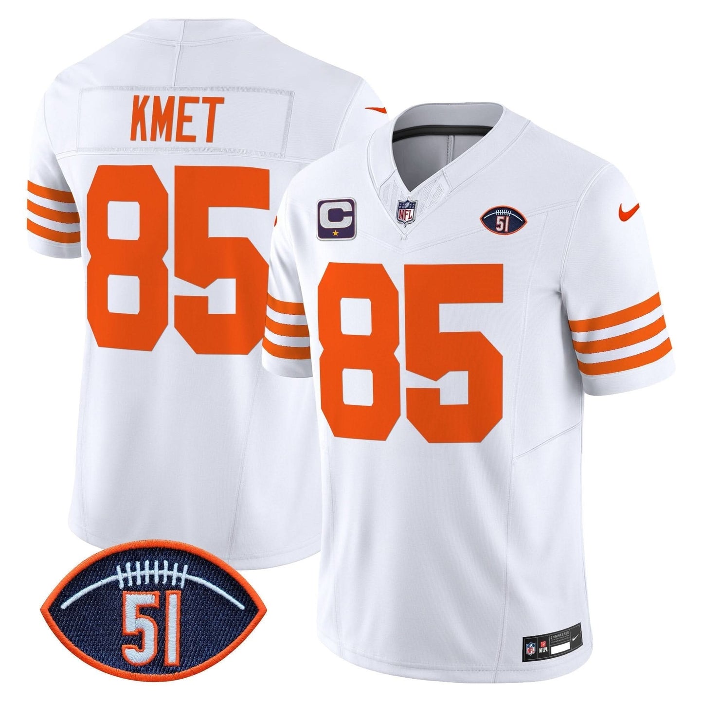 Chicago Bears Dick Butkus Patch Throwback Vapor Limited Jersey - All Stitched