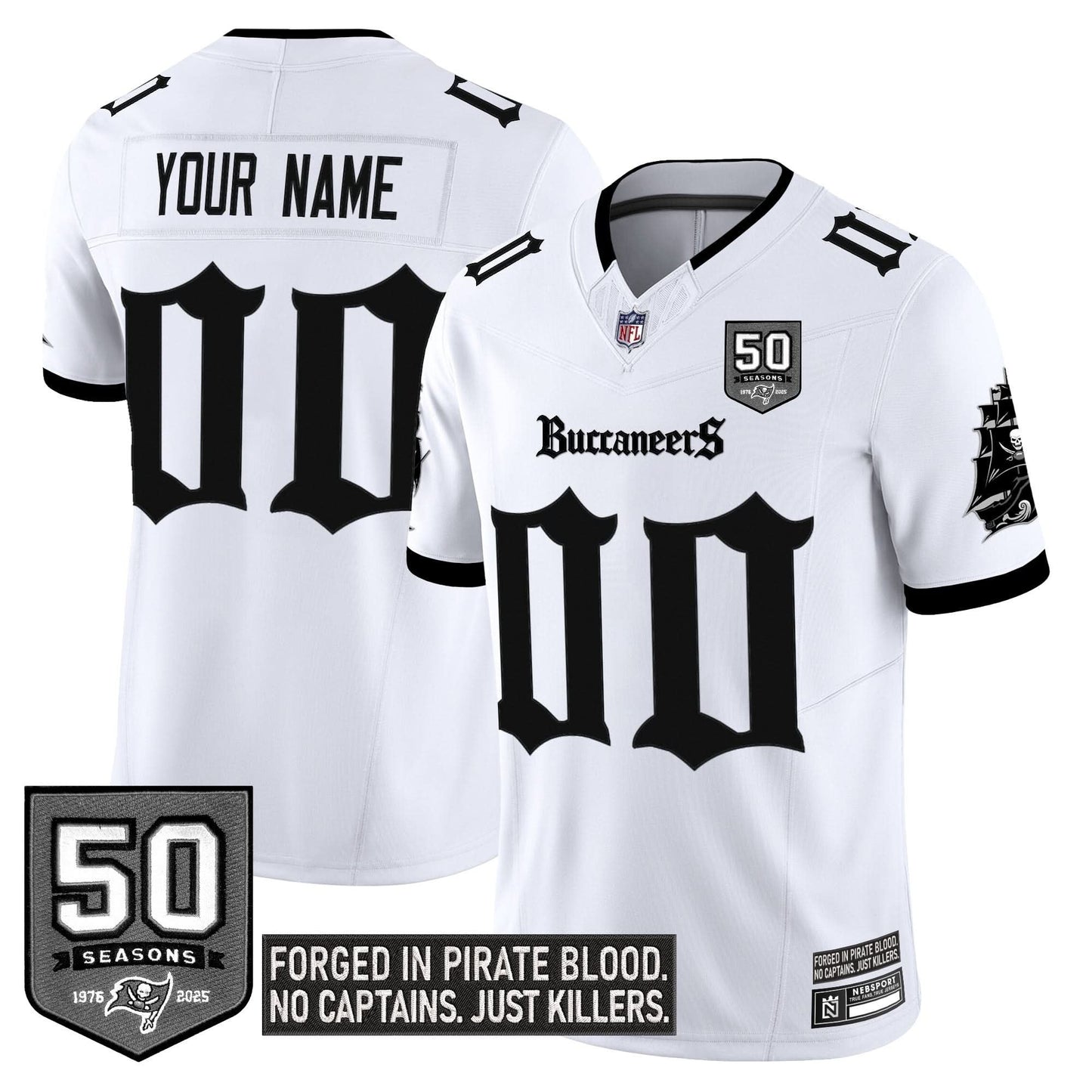 Tampa Bay Buccaneers 'Gothic Pirate Shadows Edition' Limited Custom Jersey - All Stitched