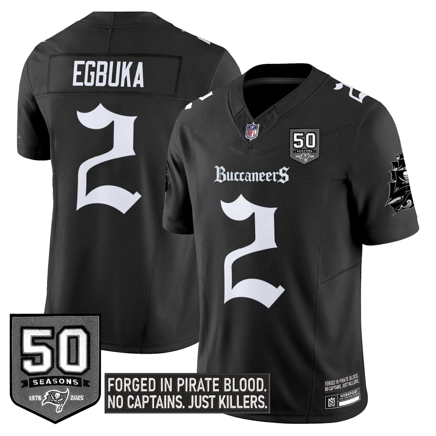 Tampa Bay Buccaneers 'Gothic Pirate Shadows Edition' Limited Jersey - All Stitched