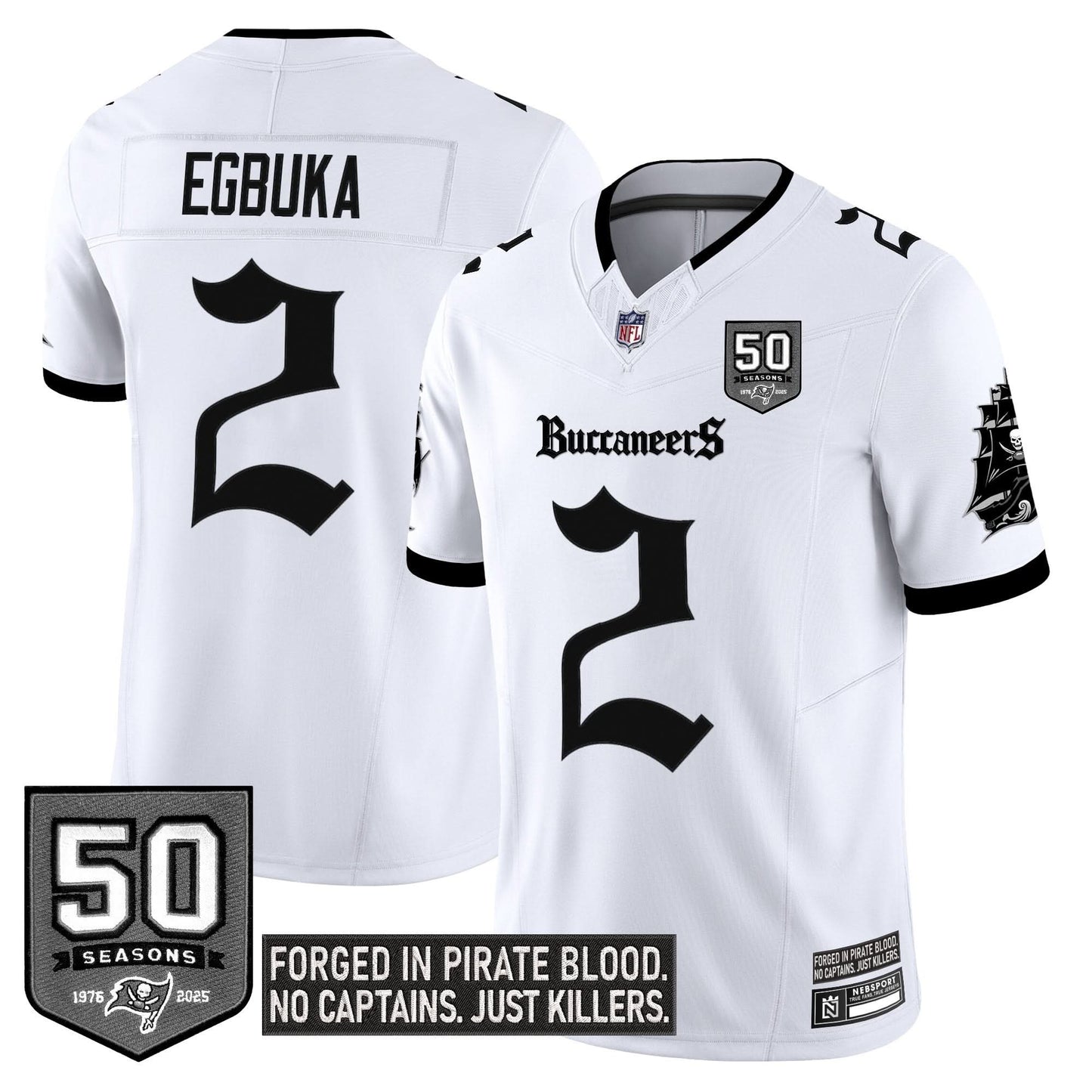 Tampa Bay Buccaneers 'Gothic Pirate Shadows Edition' Limited Jersey - All Stitched