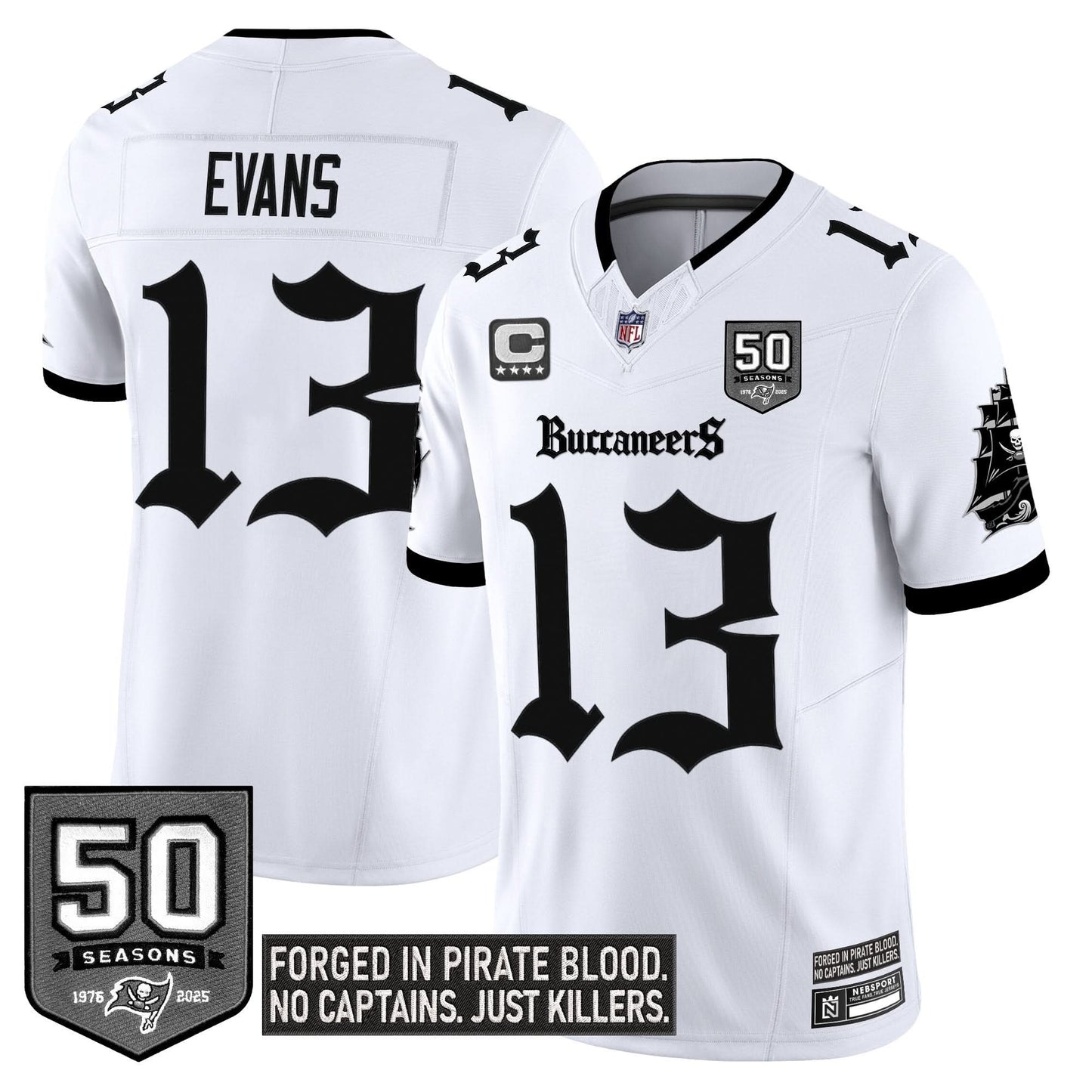 Tampa Bay Buccaneers 'Gothic Pirate Shadows Edition' Limited Jersey - All Stitched