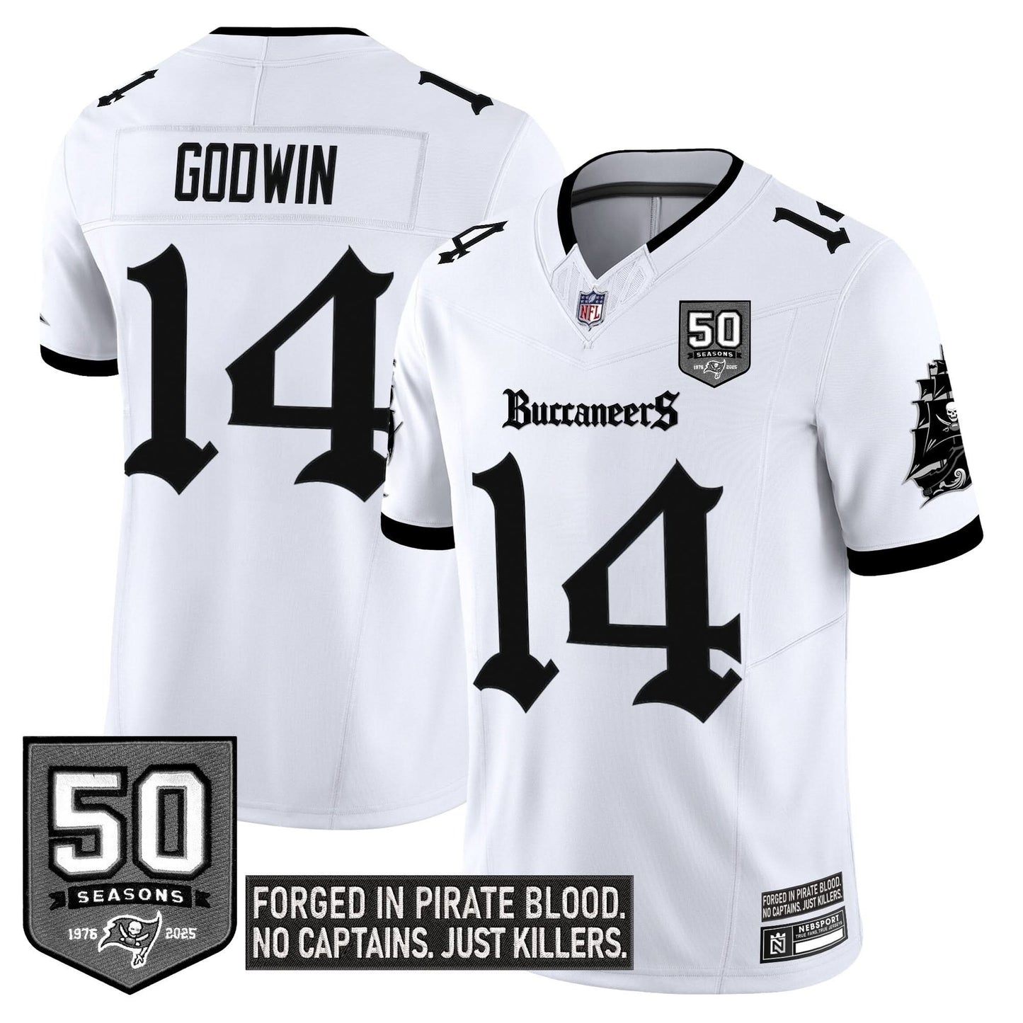 Tampa Bay Buccaneers 'Gothic Pirate Shadows Edition' Limited Jersey - All Stitched