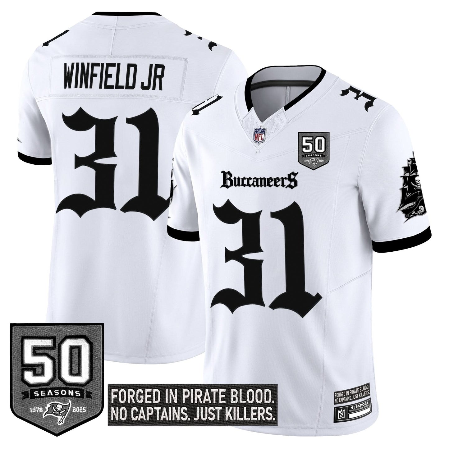 Tampa Bay Buccaneers 'Gothic Pirate Shadows Edition' Limited Jersey - All Stitched