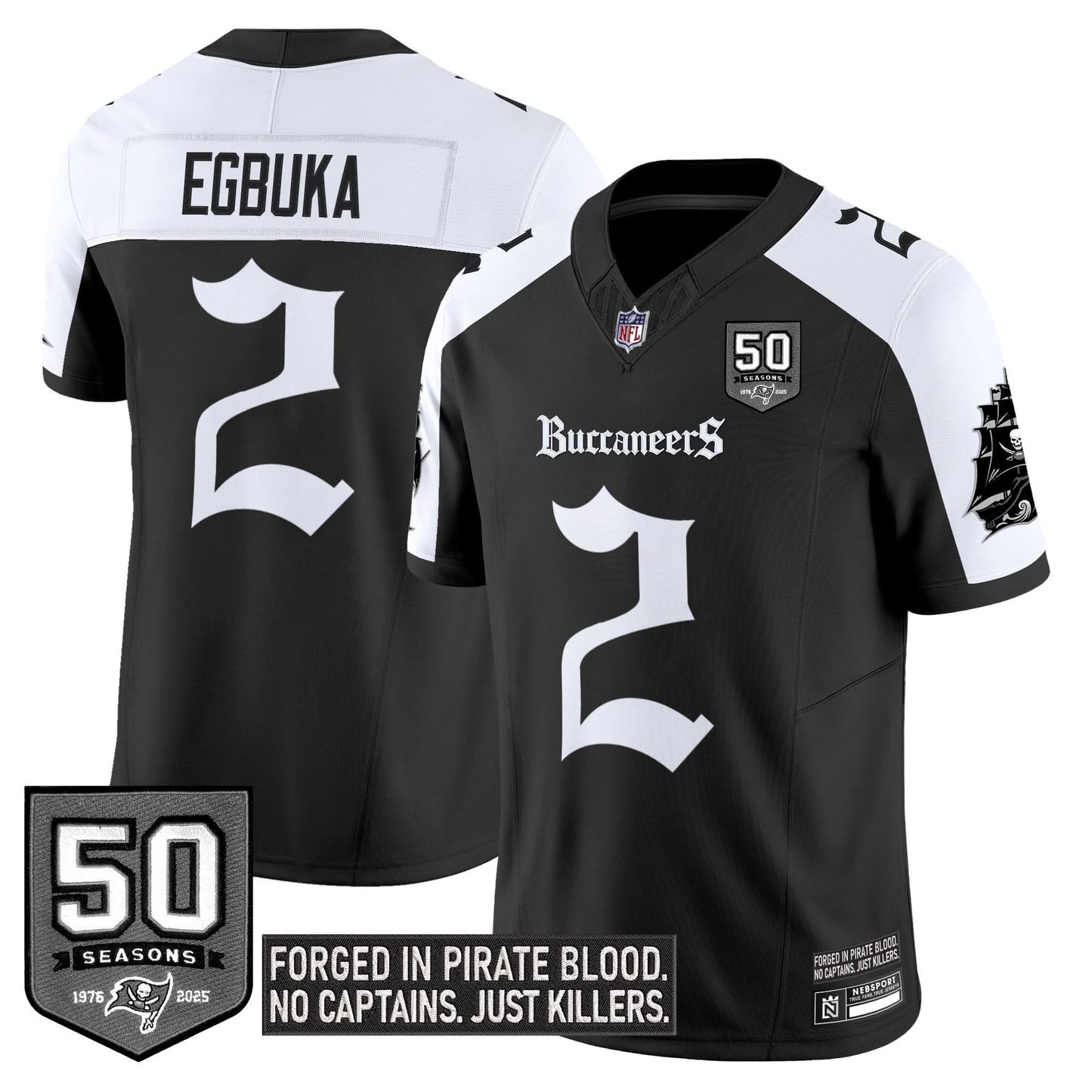 Tampa Bay Buccaneers 'Gothic Pirate Shadows Edition' Limited Jersey - All Stitched