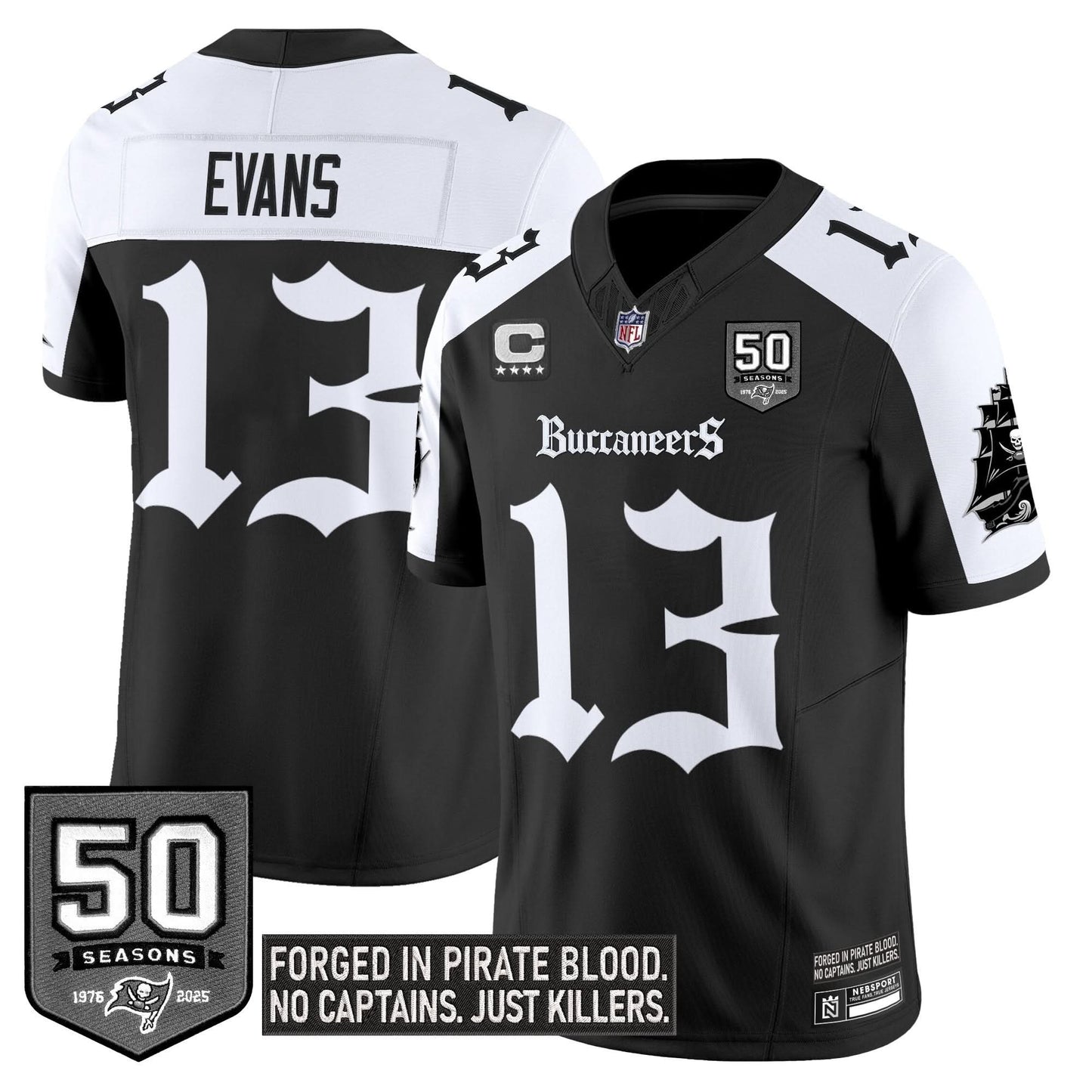 Tampa Bay Buccaneers 'Gothic Pirate Shadows Edition' Limited Jersey - All Stitched