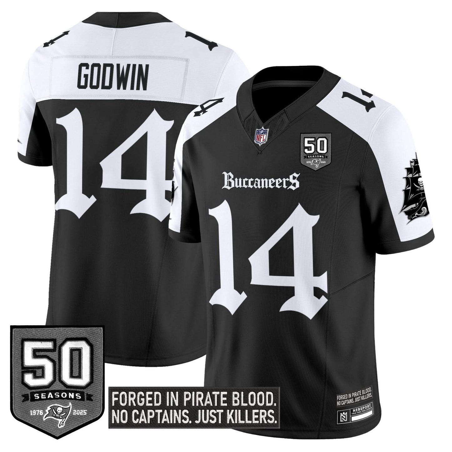 Tampa Bay Buccaneers 'Gothic Pirate Shadows Edition' Limited Jersey - All Stitched