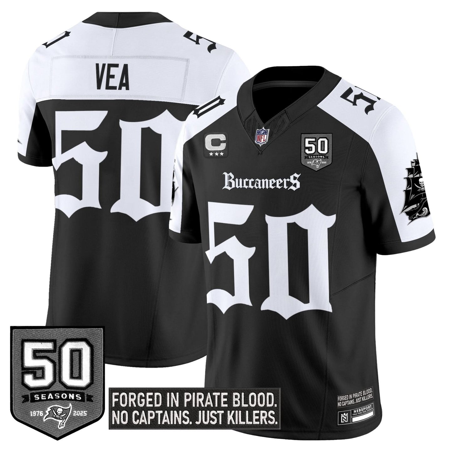 Tampa Bay Buccaneers 'Gothic Pirate Shadows Edition' Limited Jersey - All Stitched