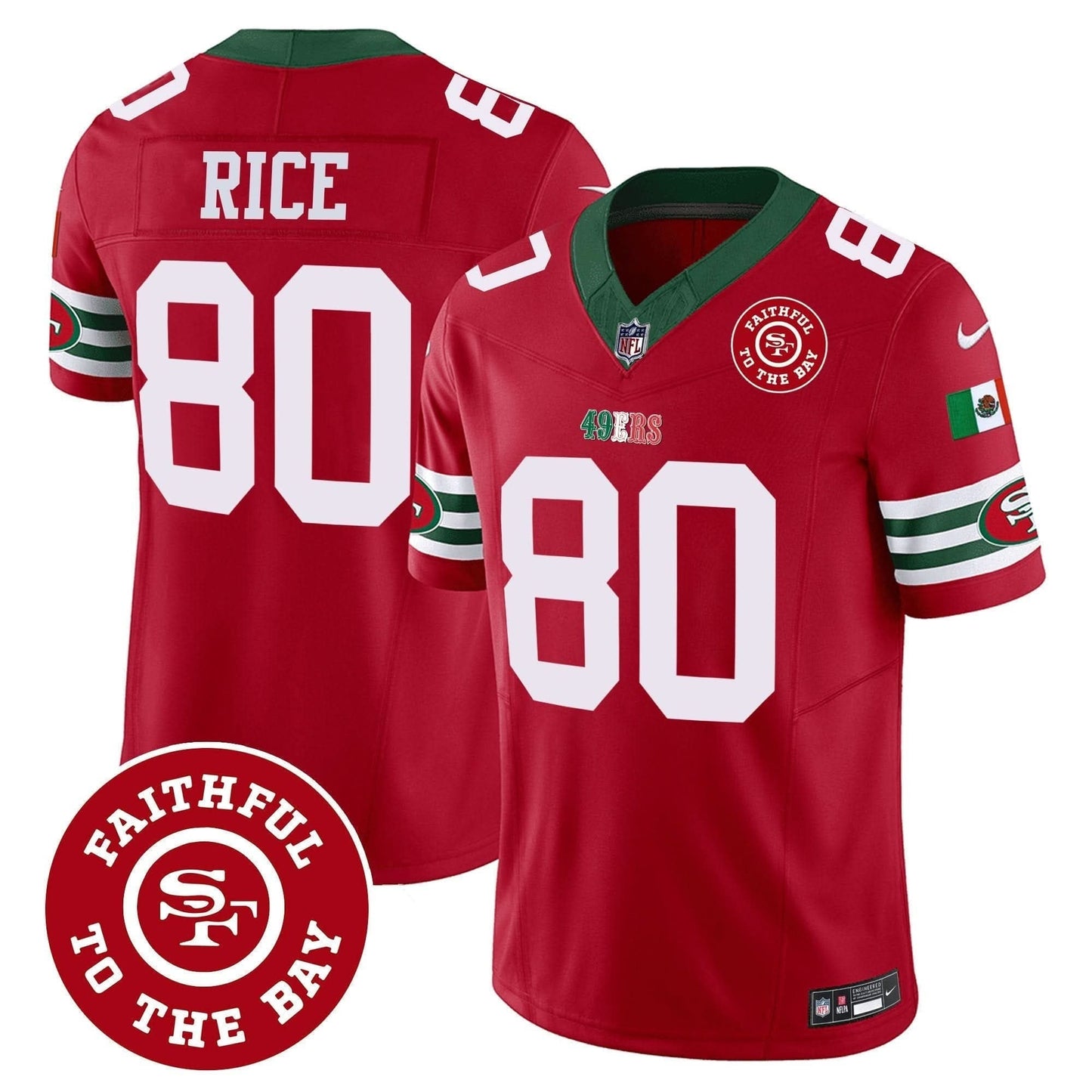 49ers Mexico Faithful To The Bay Patch Vapor Jersey - All Stitched