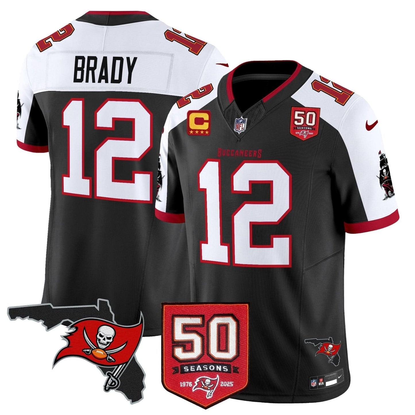 Tampa Bay Buccaneers 50th Season Patch Vapor Limited Jersey - All Stitched