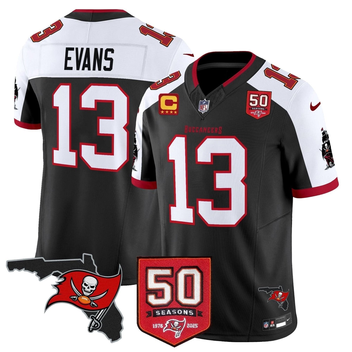 Tampa Bay Buccaneers 50th Season Patch Vapor Limited Jersey - All Stitched