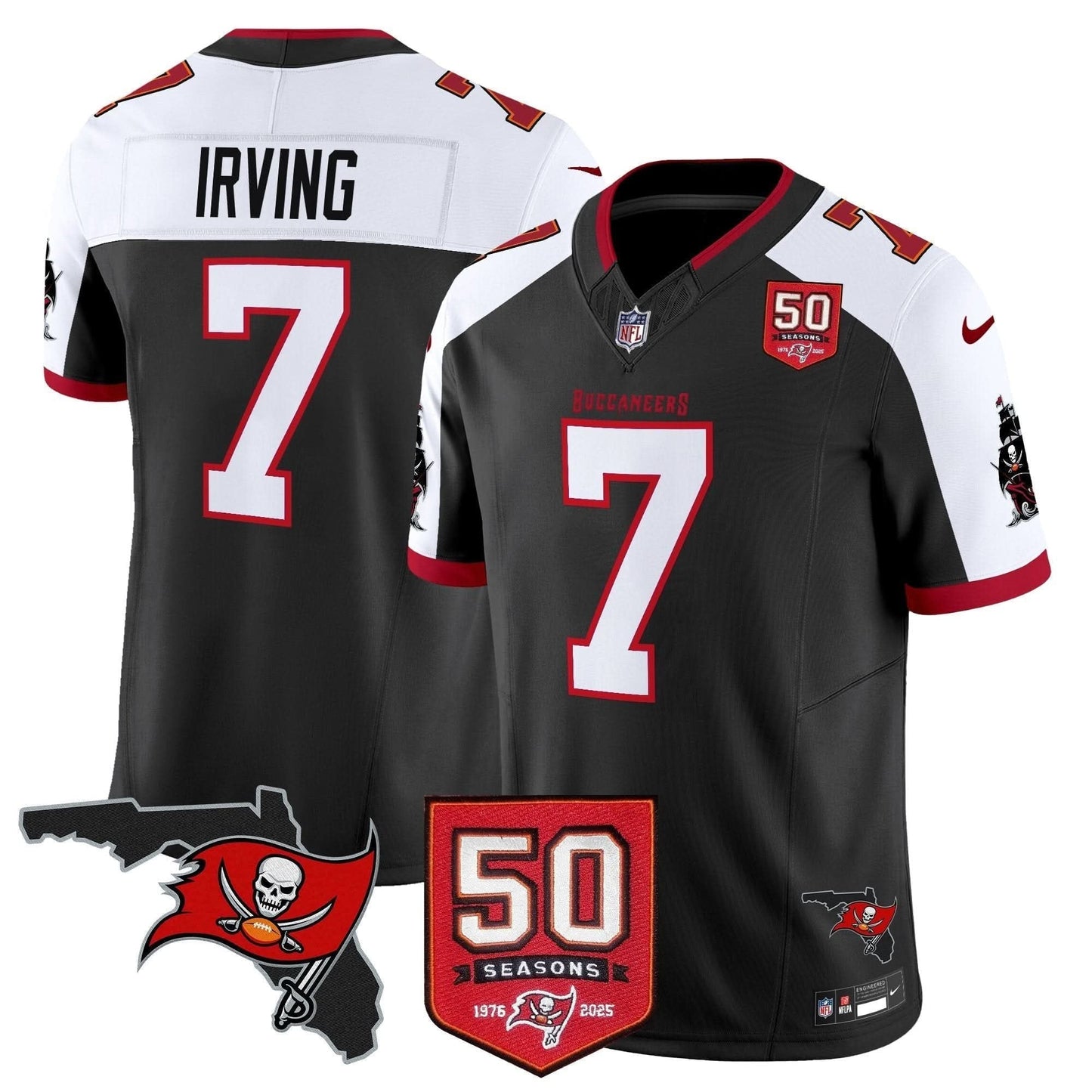 Tampa Bay Buccaneers 50th Season Patch Vapor Limited Jersey - All Stitched