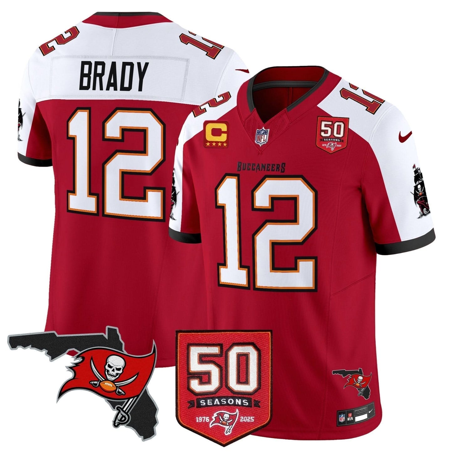 Tampa Bay Buccaneers 50th Season Patch Vapor Limited Jersey - All Stitched