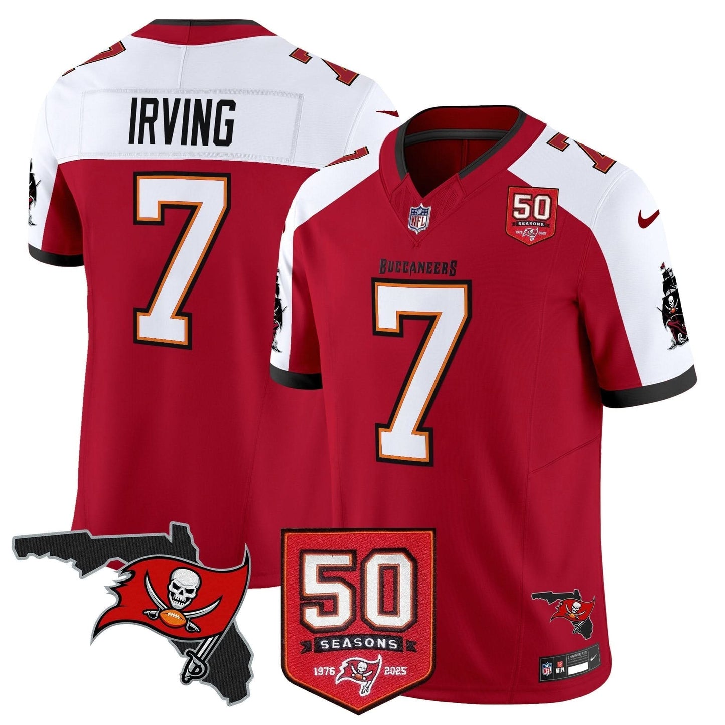 Tampa Bay Buccaneers 50th Season Patch Vapor Limited Jersey - All Stitched