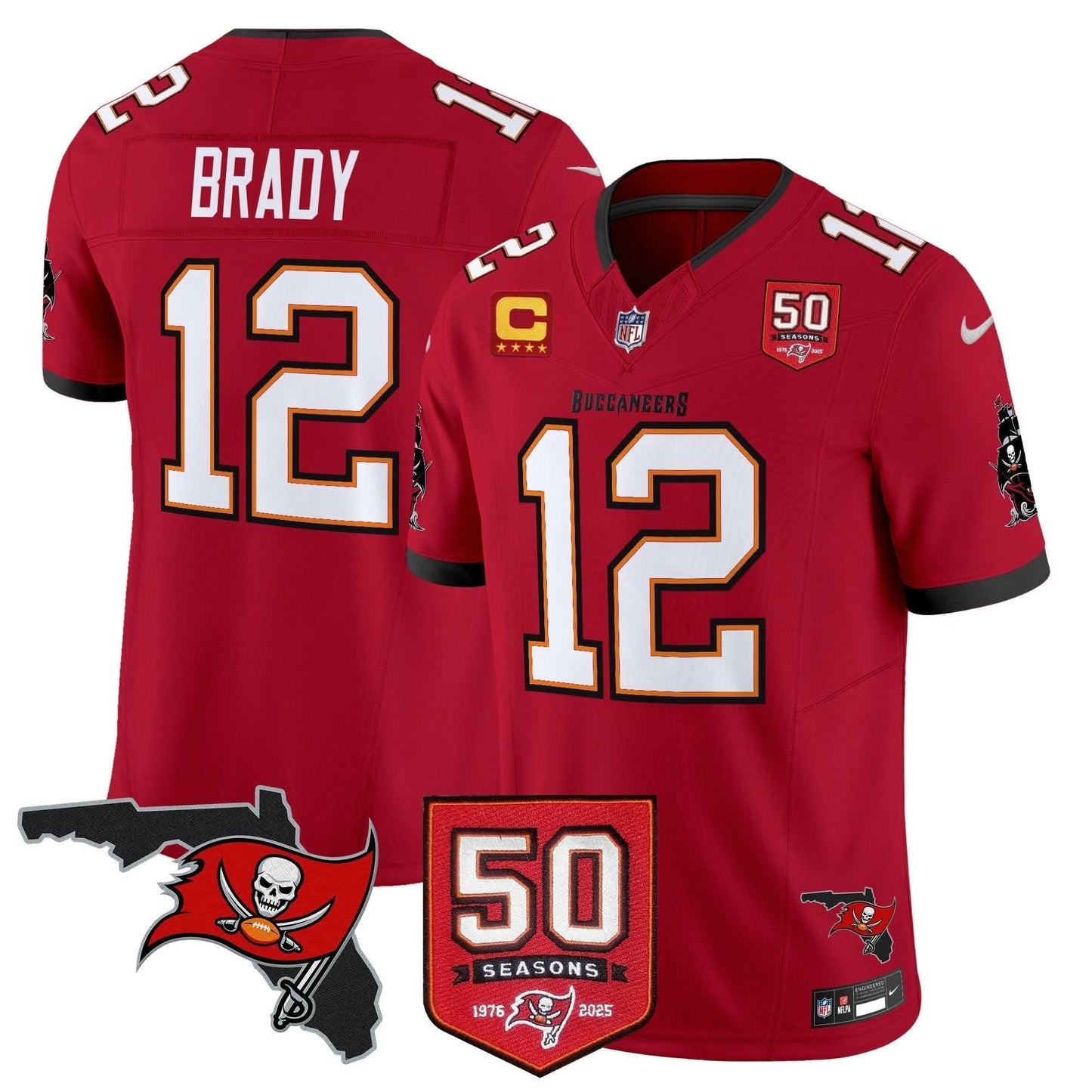 Tampa Bay Buccaneers 50th Season Patch Vapor Limited Jersey - All Stitched