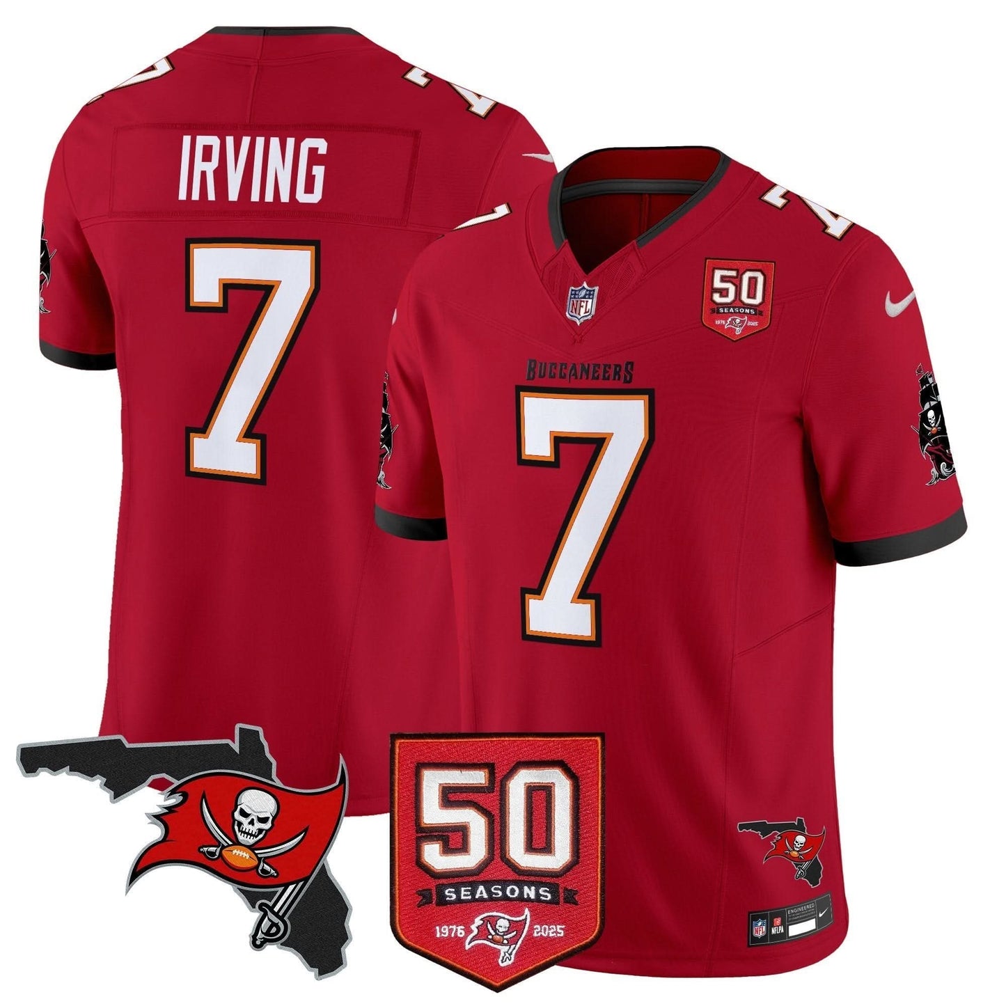 Tampa Bay Buccaneers 50th Season Patch Vapor Limited Jersey - All Stitched