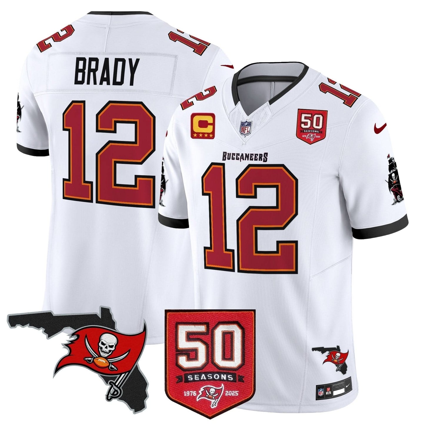 Tampa Bay Buccaneers 50th Season Patch Vapor Limited Jersey - All Stitched