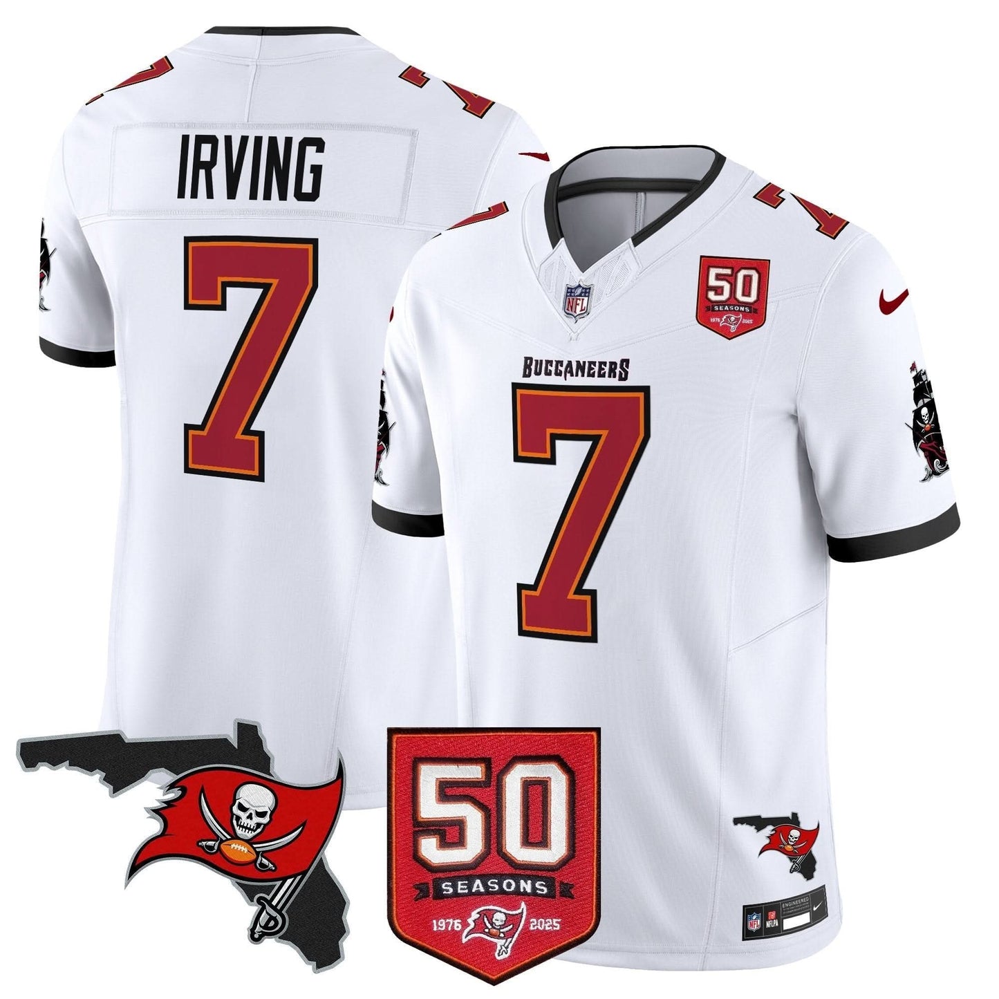 Tampa Bay Buccaneers 50th Season Patch Vapor Limited Jersey - All Stitched