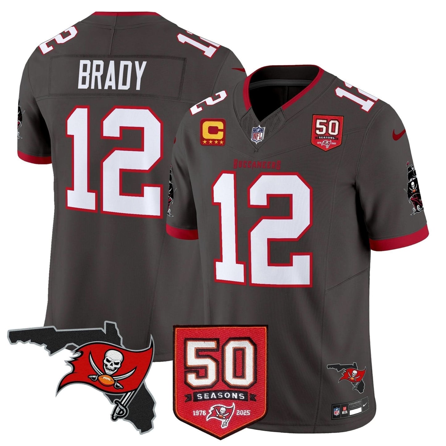 Tampa Bay Buccaneers 50th Season Patch Vapor Limited Jersey - All Stitched