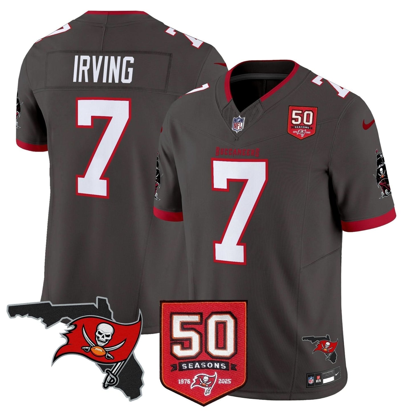 Tampa Bay Buccaneers 50th Season Patch Vapor Limited Jersey - All Stitched