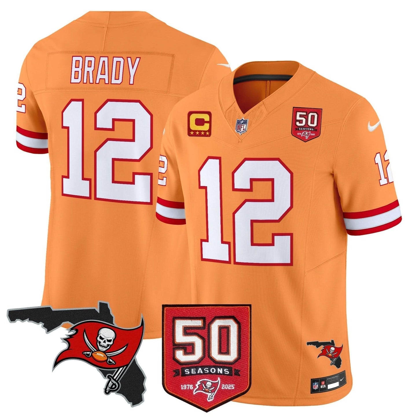 Tampa Bay Buccaneers 50th Season Patch Vapor Limited Jersey - All Stitched