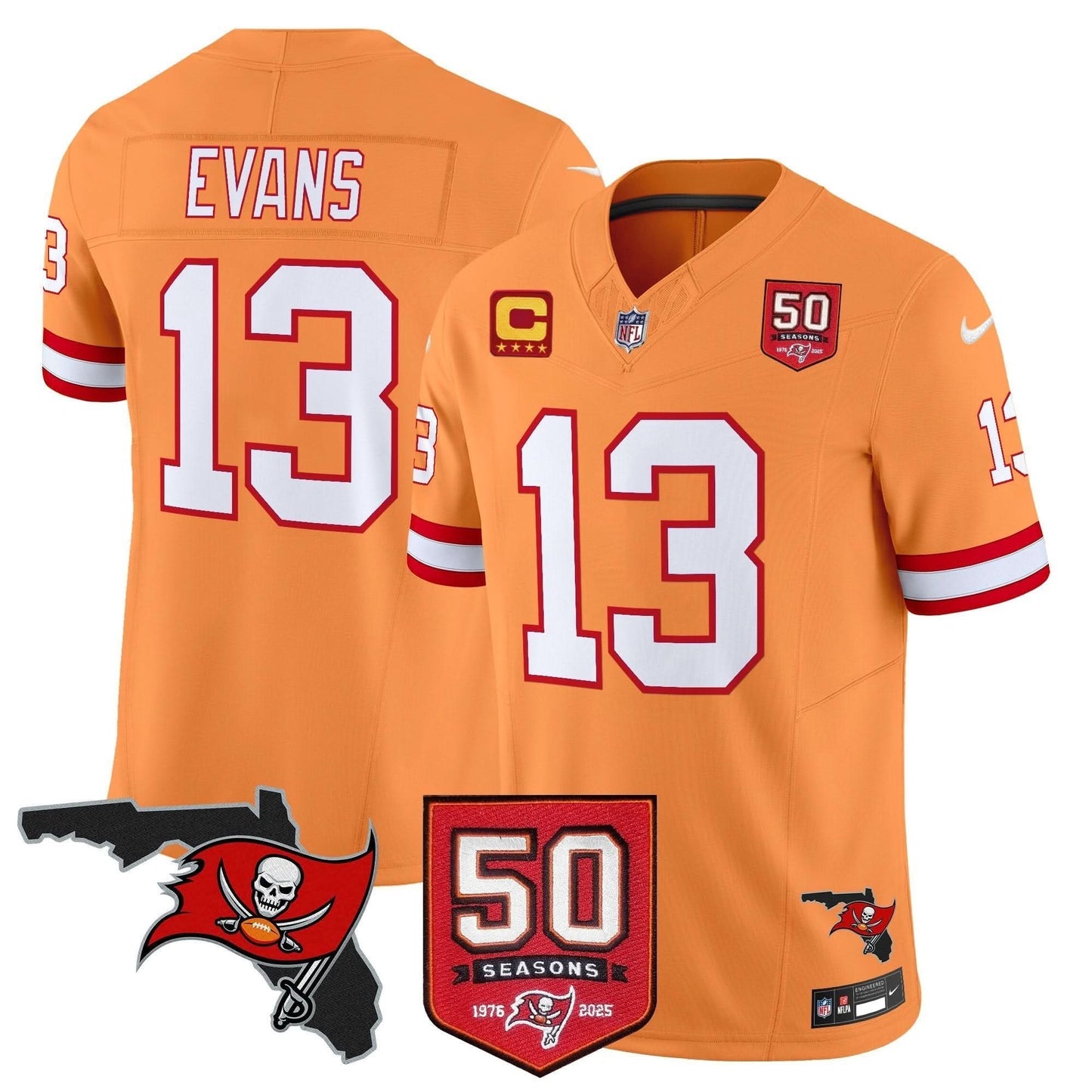 Tampa Bay Buccaneers 50th Season Patch Vapor Limited Jersey - All Stitched