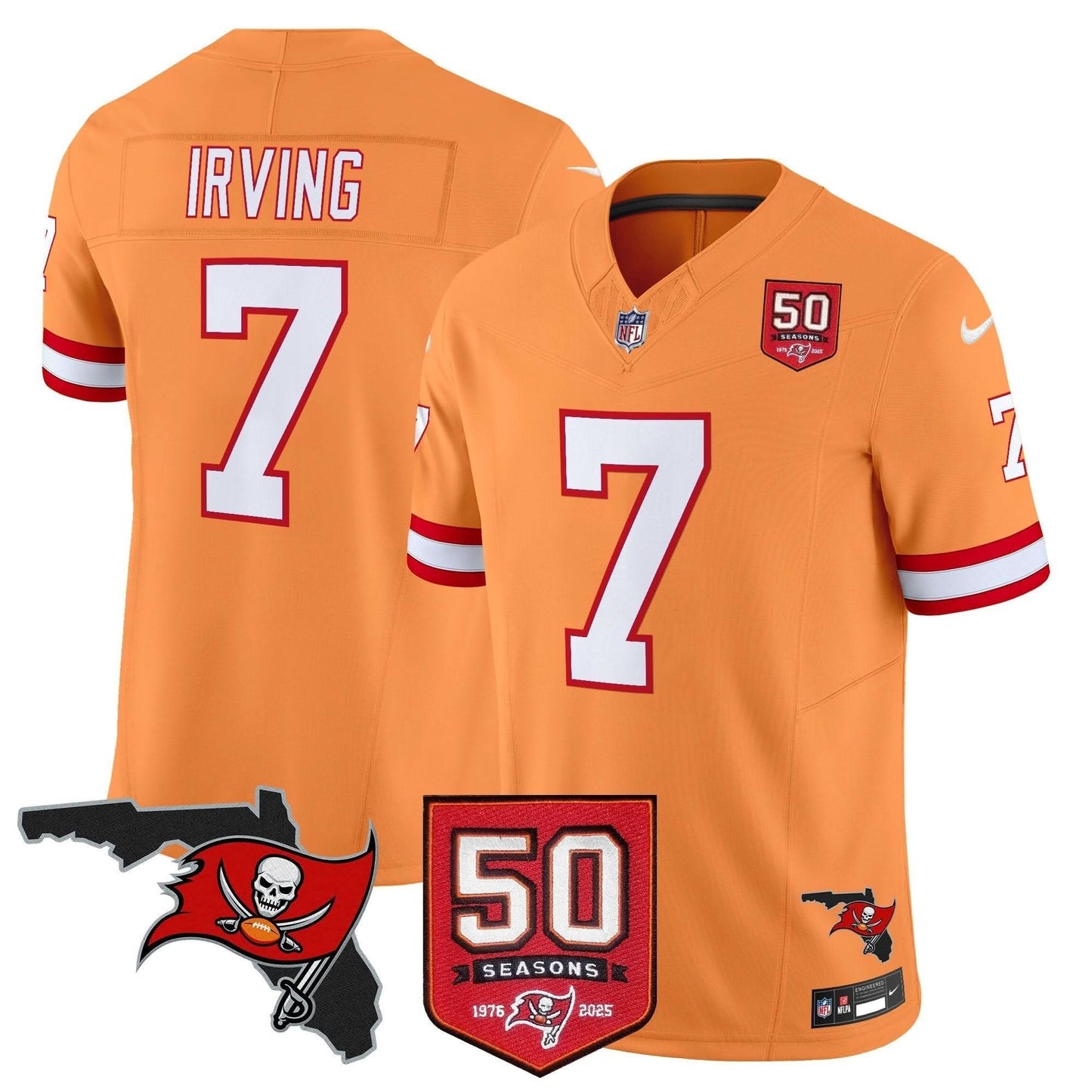 Tampa Bay Buccaneers 50th Season Patch Vapor Limited Jersey - All Stitched