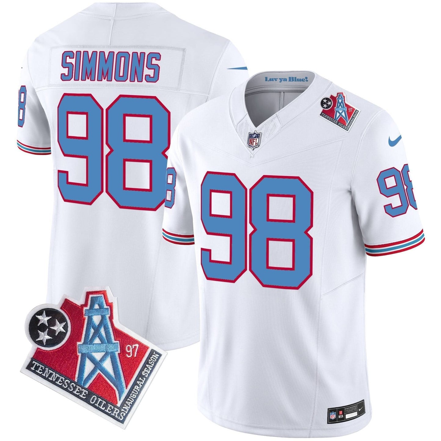 Titans 1997 Throwback Vapor Limited Jersey - All Stitched