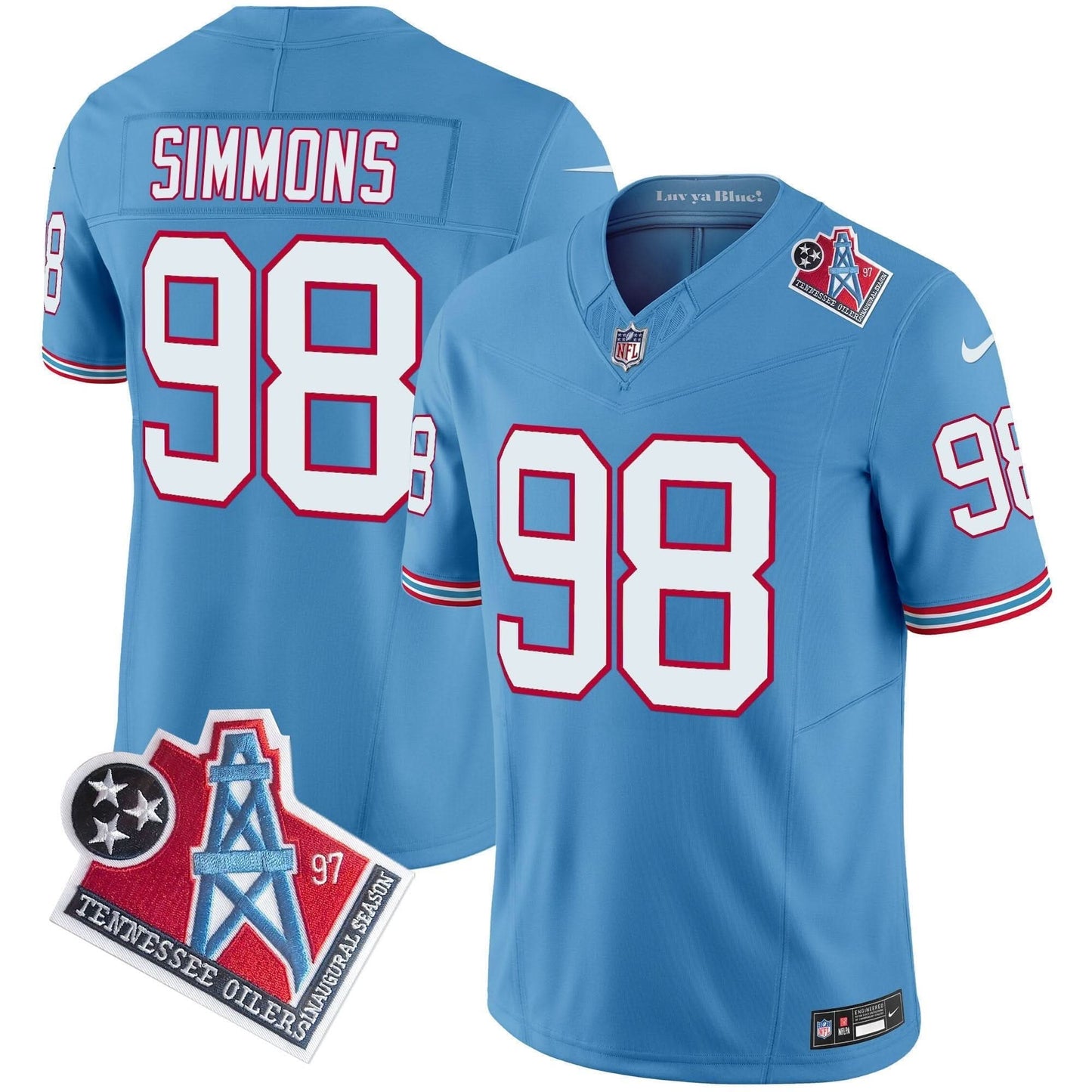 Titans 1997 Throwback Vapor Limited Jersey - All Stitched