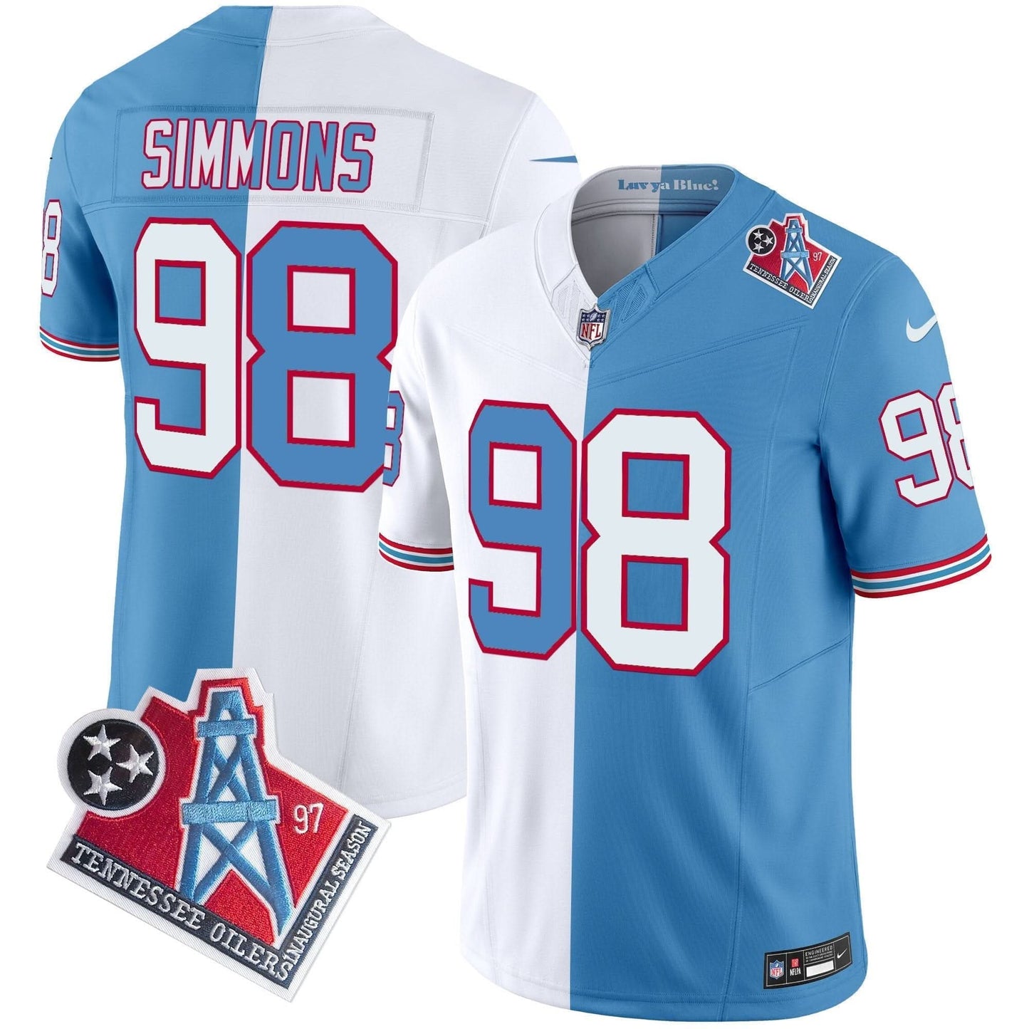 Titans 1997 Throwback Vapor Limited Jersey - All Stitched