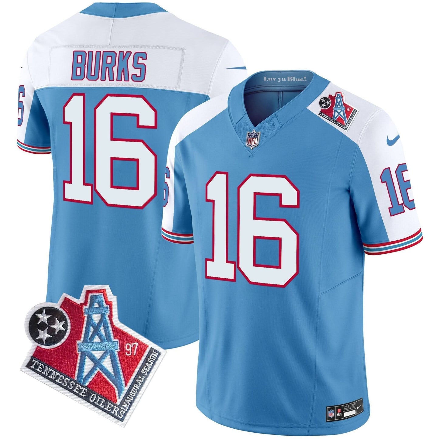 Titans 1997 Throwback Vapor Limited Jersey - All Stitched