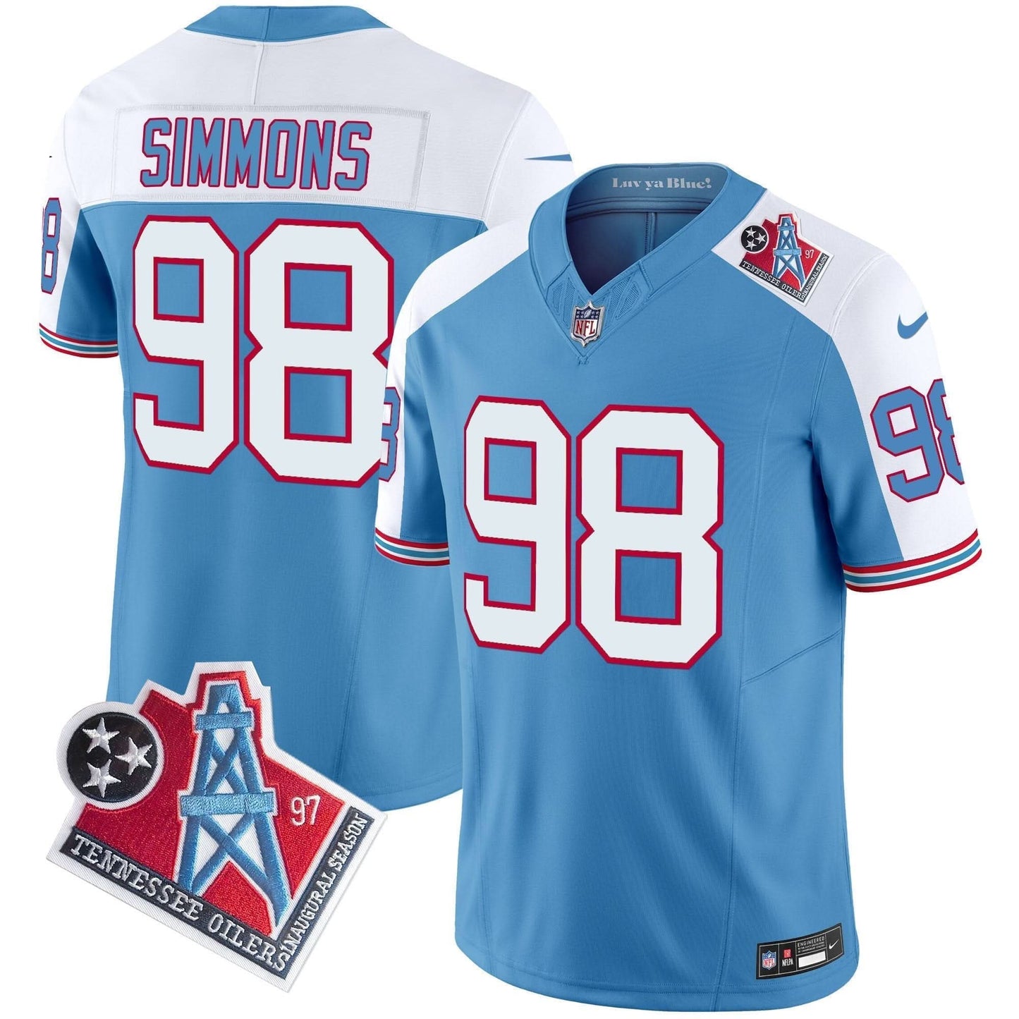Titans 1997 Throwback Vapor Limited Jersey - All Stitched