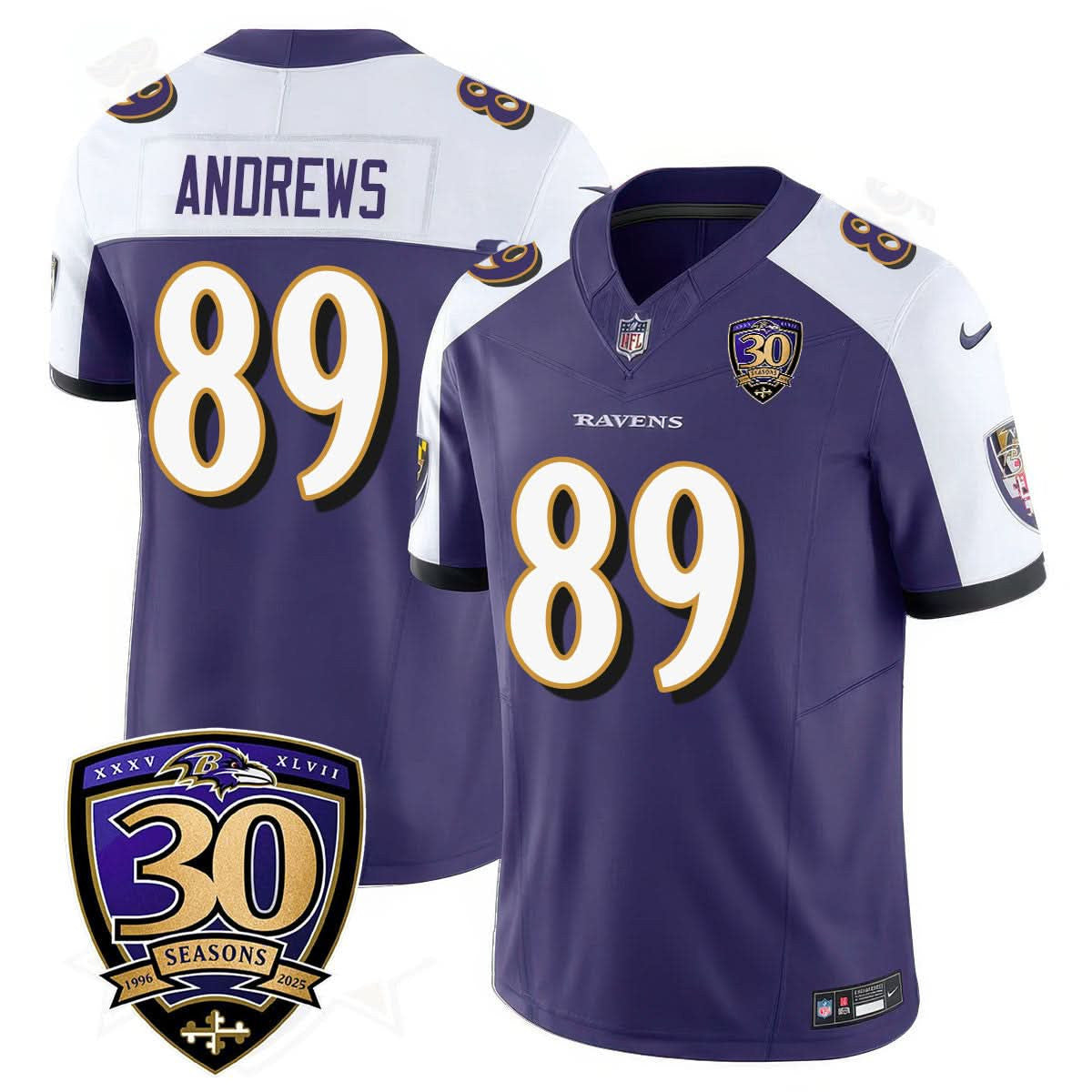 Baltimore Ravens Limited 30th Season Jersey - All Stitched