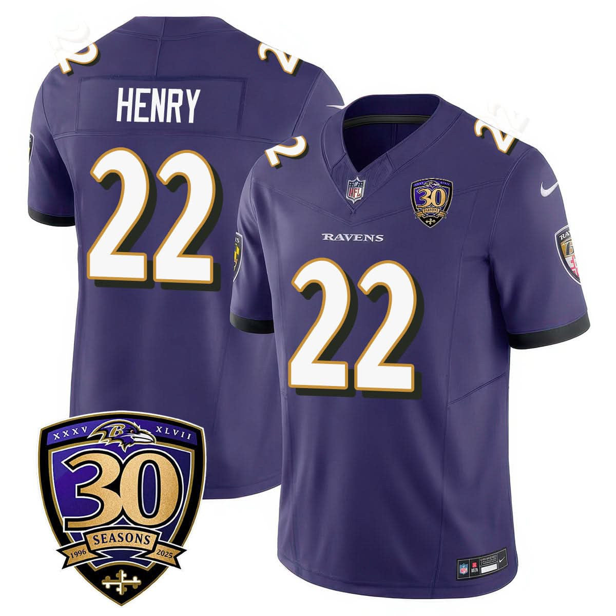 Baltimore Ravens Limited 30th Season Jersey - All Stitched